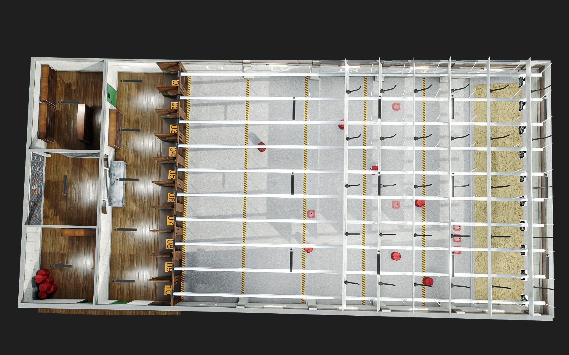 Gun Ranges Room Low-poly 3D model_5