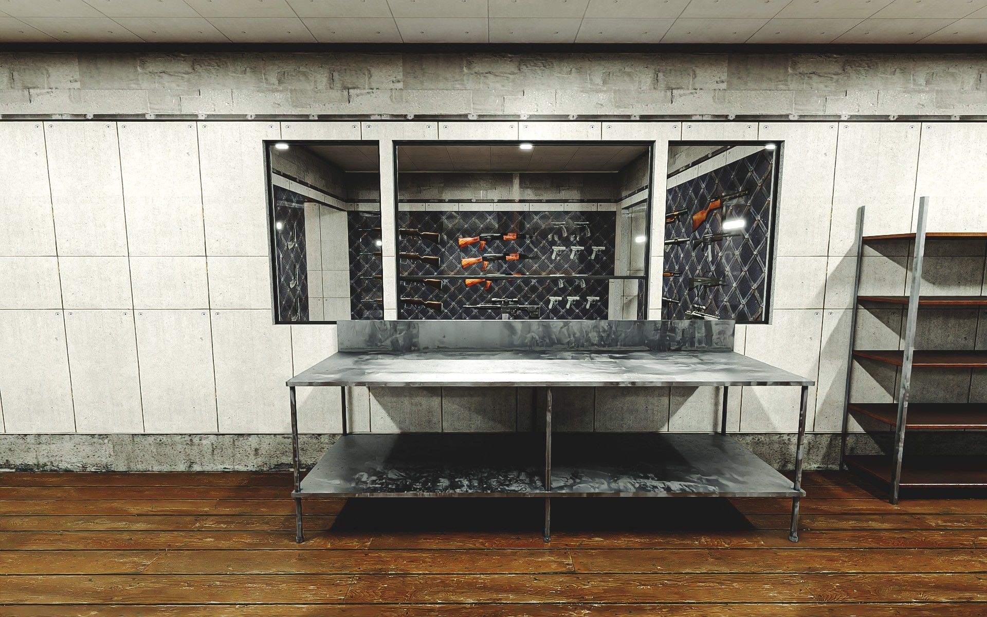 Gun Ranges Room Low-poly 3D model_20