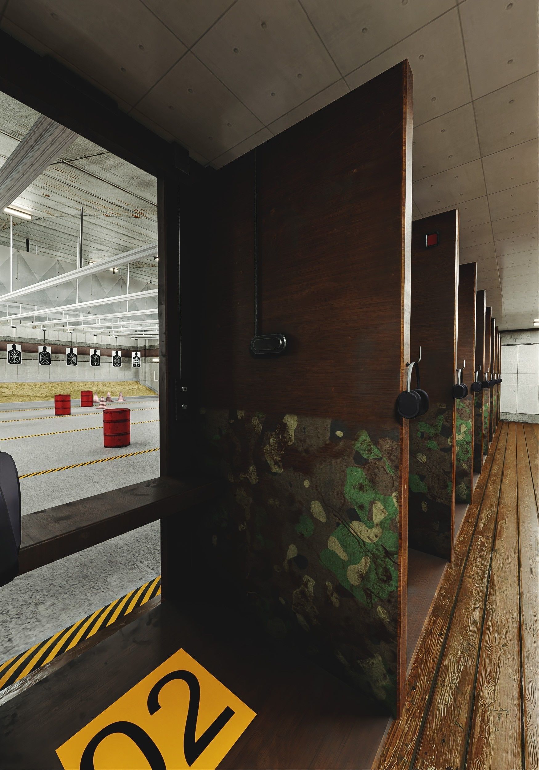 Gun Ranges Room Low-poly 3D model_9