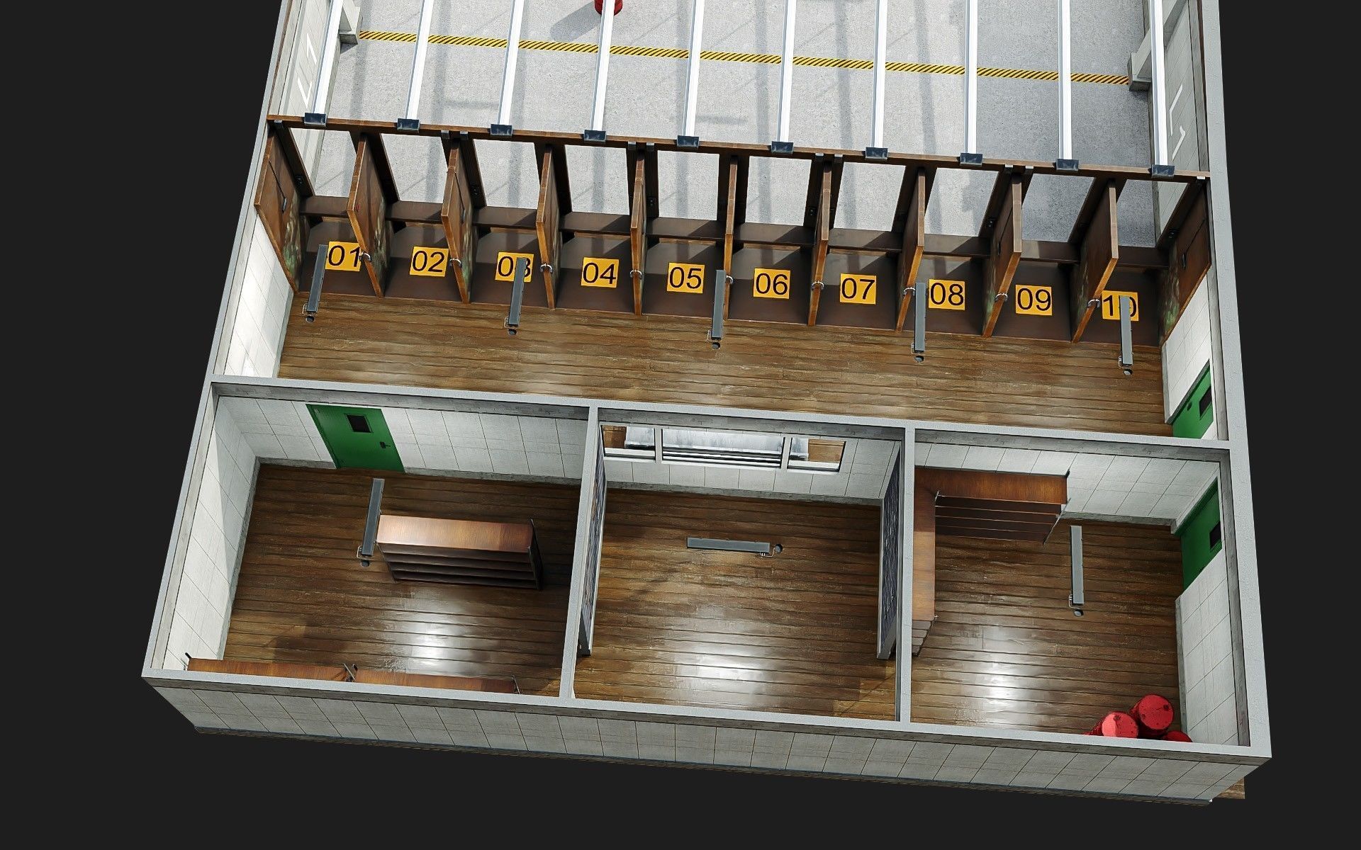 Gun Ranges Room Low-poly 3D model_4