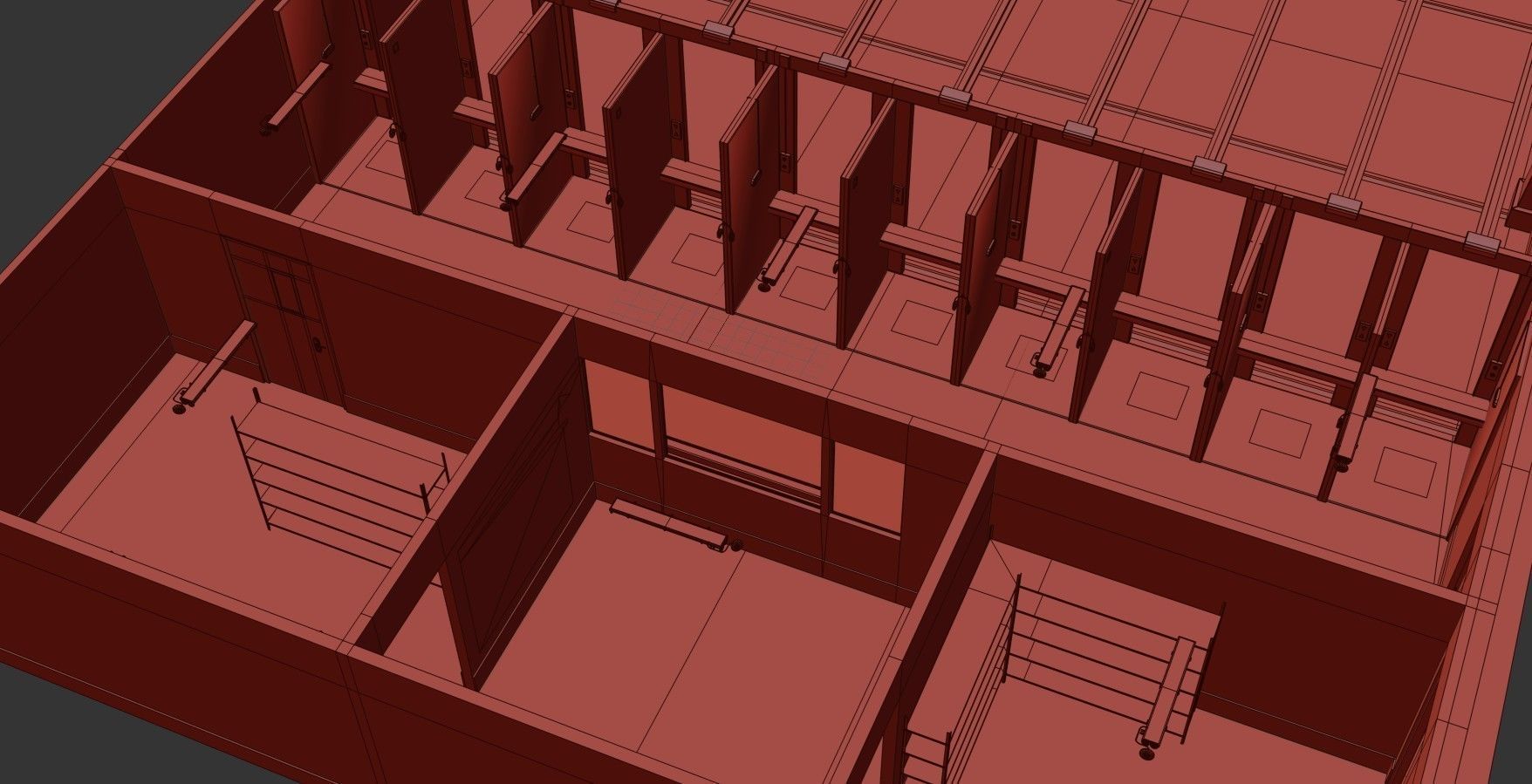 Gun Ranges Room Low-poly 3D model_15