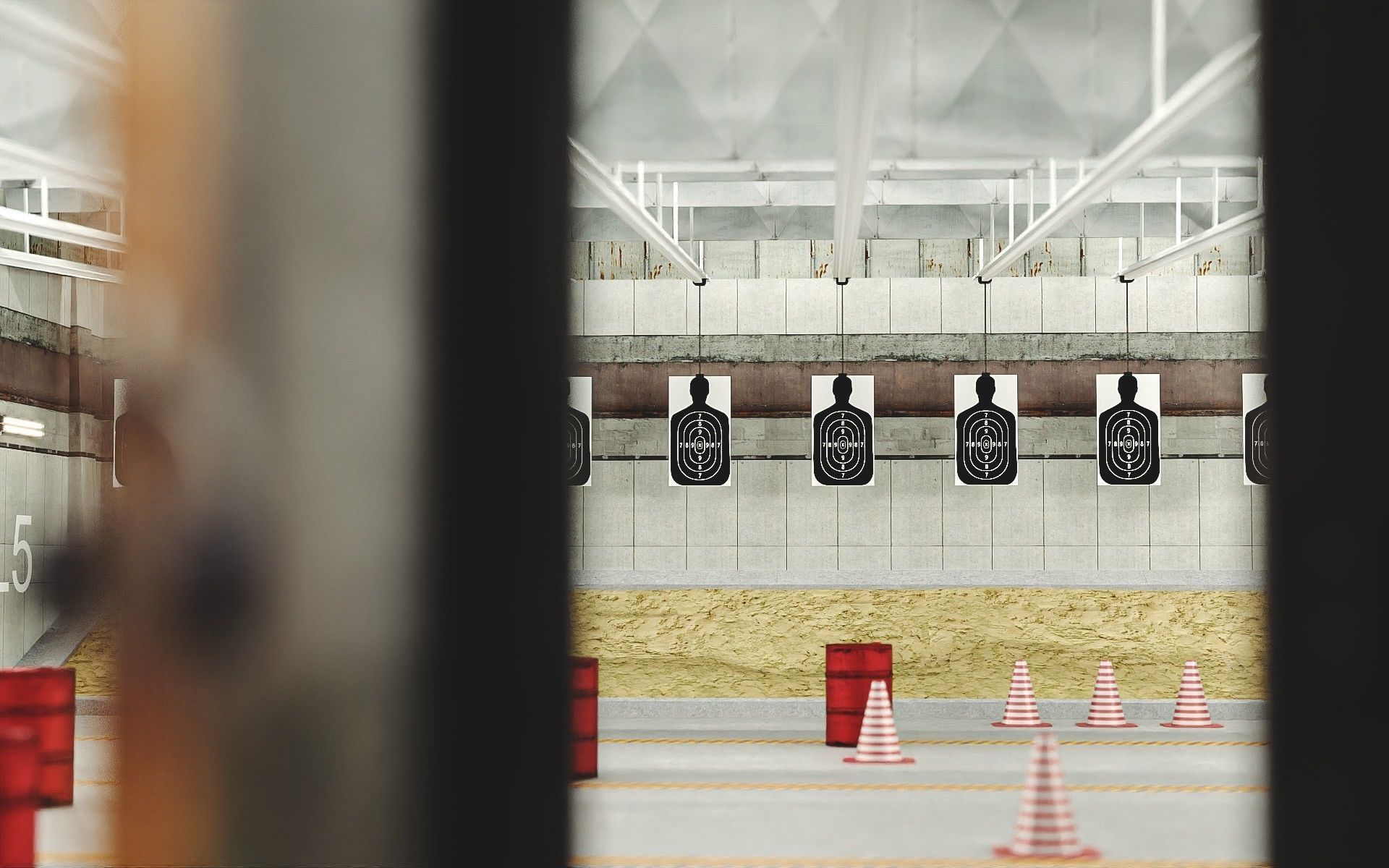 Gun Ranges Room Low-poly 3D model_8