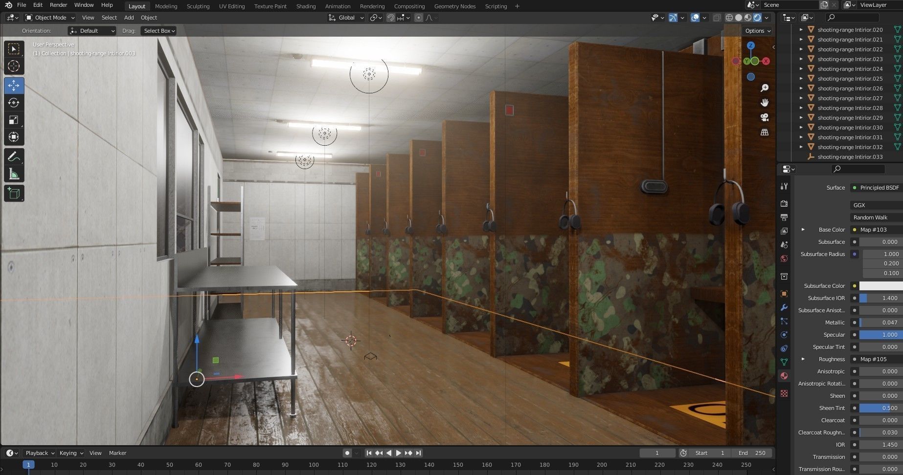 Gun Ranges Room Low-poly 3D model_21