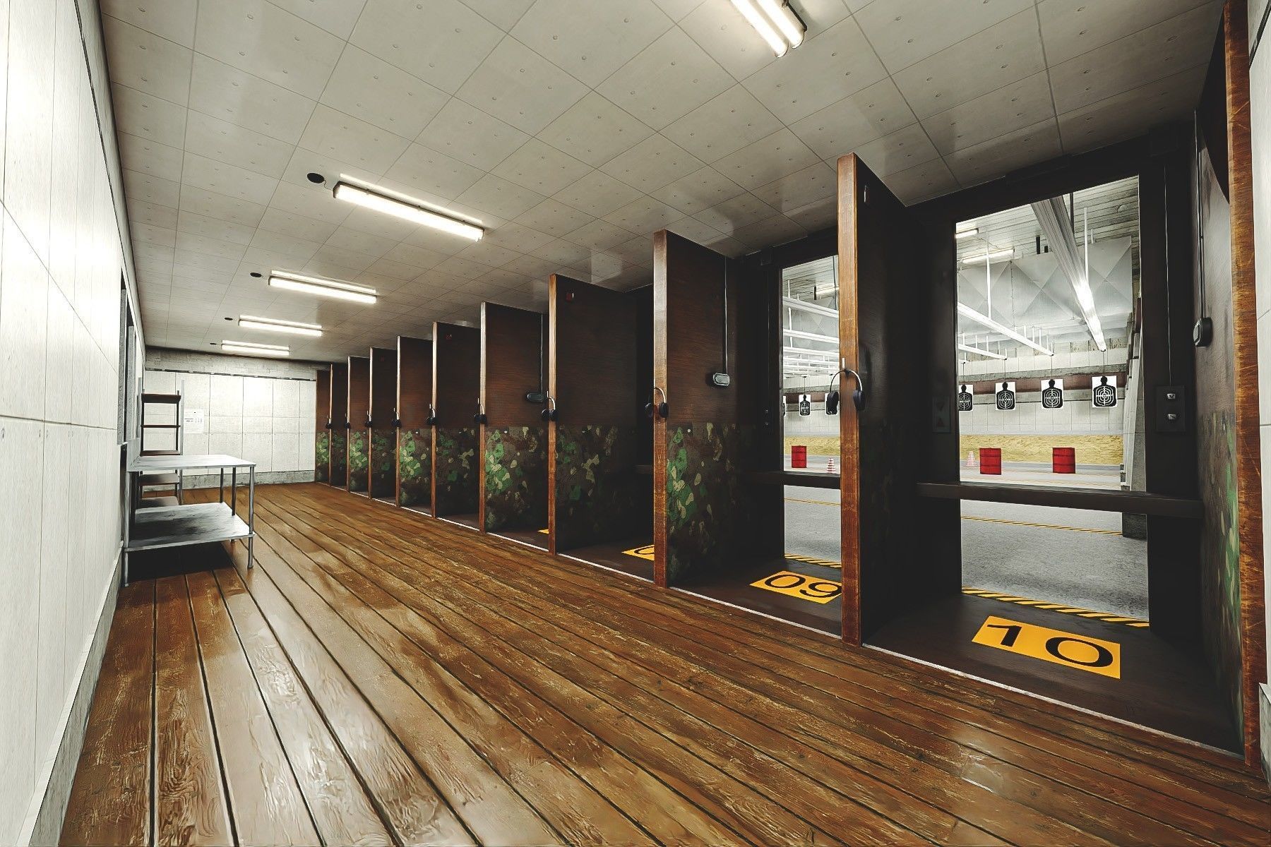 Gun Ranges Room Low-poly 3D model_7