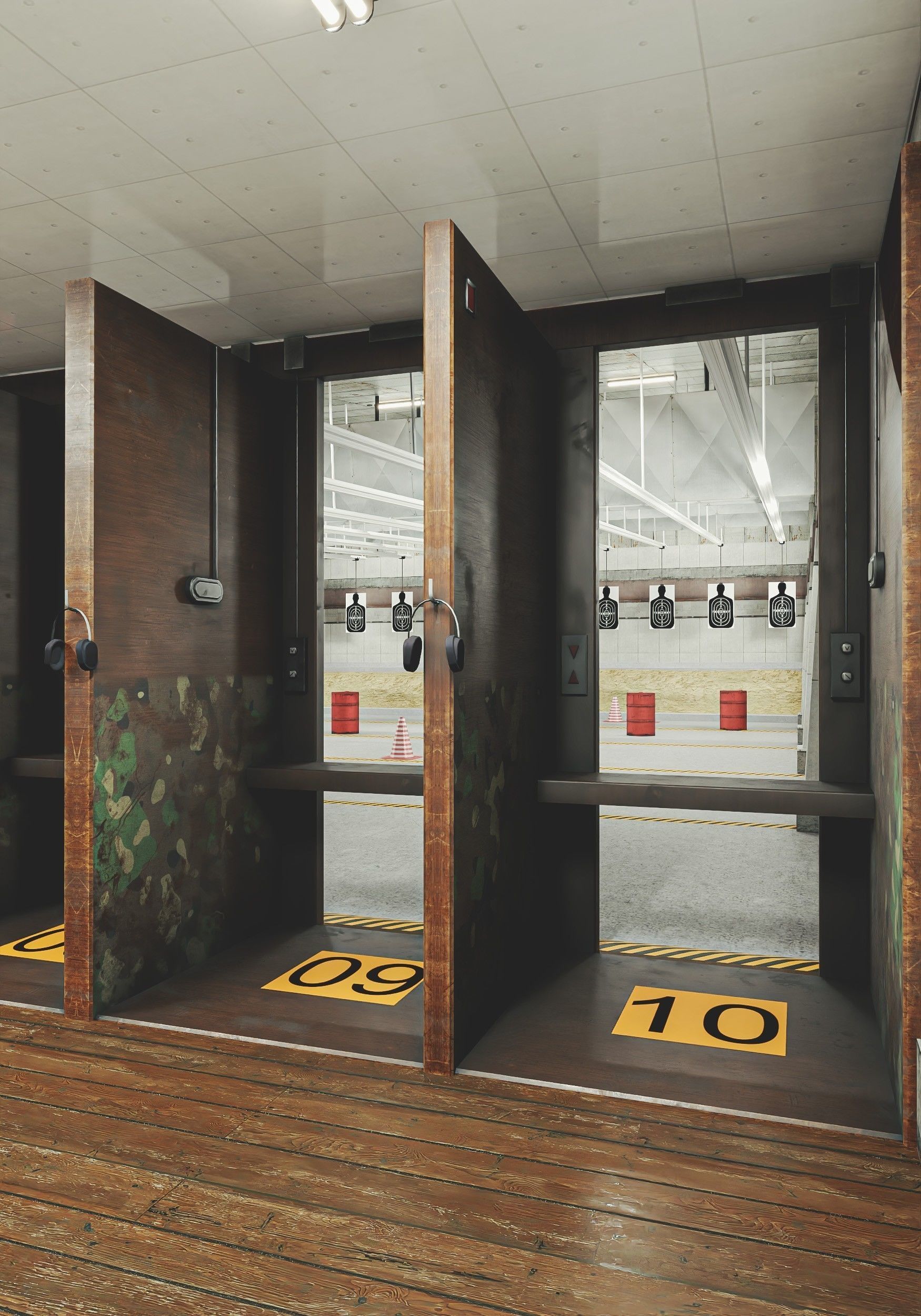 Gun Ranges Room Low-poly 3D model_13