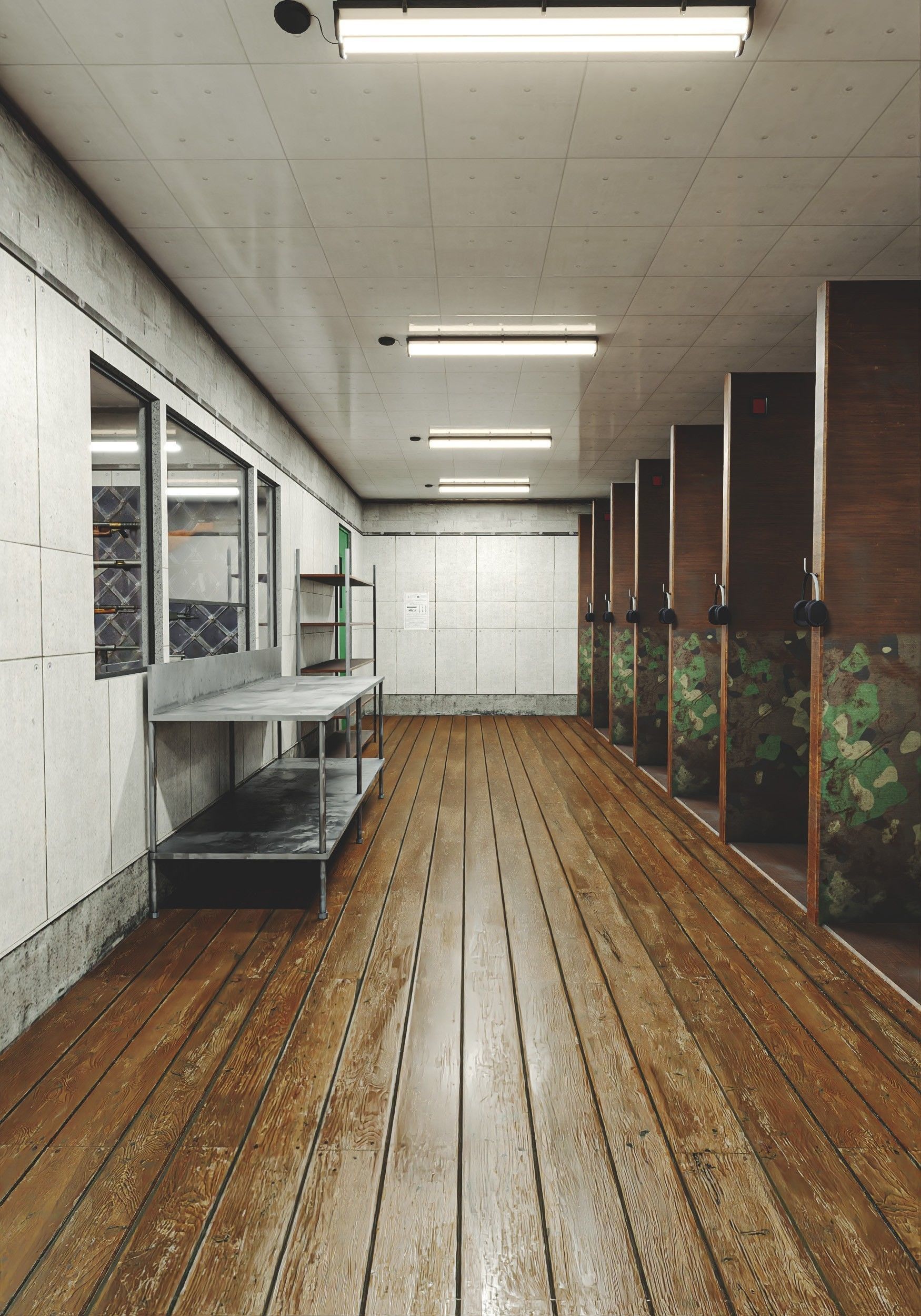 Gun Ranges Room Low-poly 3D model_1