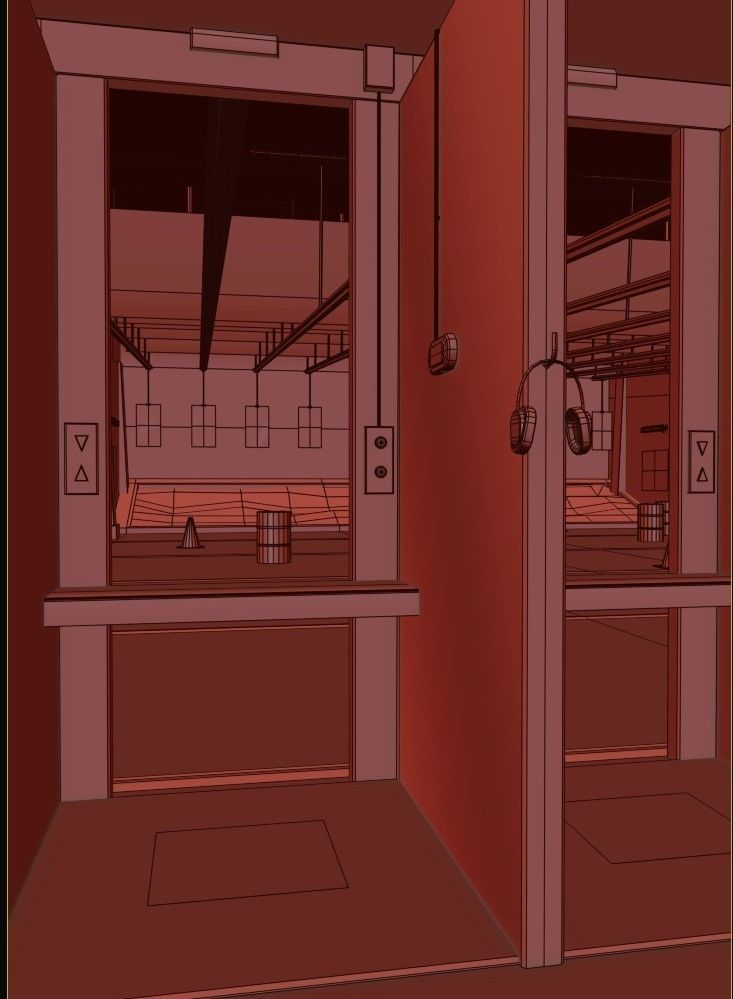 Gun Ranges Room Low-poly 3D model_27