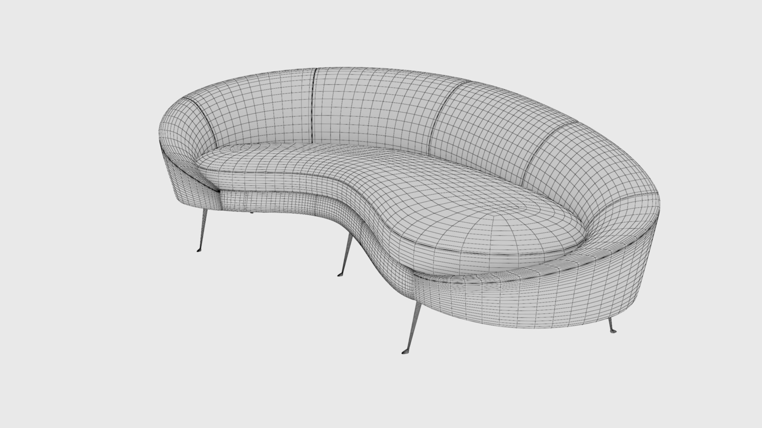Ico Parisi Style Modern Curved Sofa Collection _18