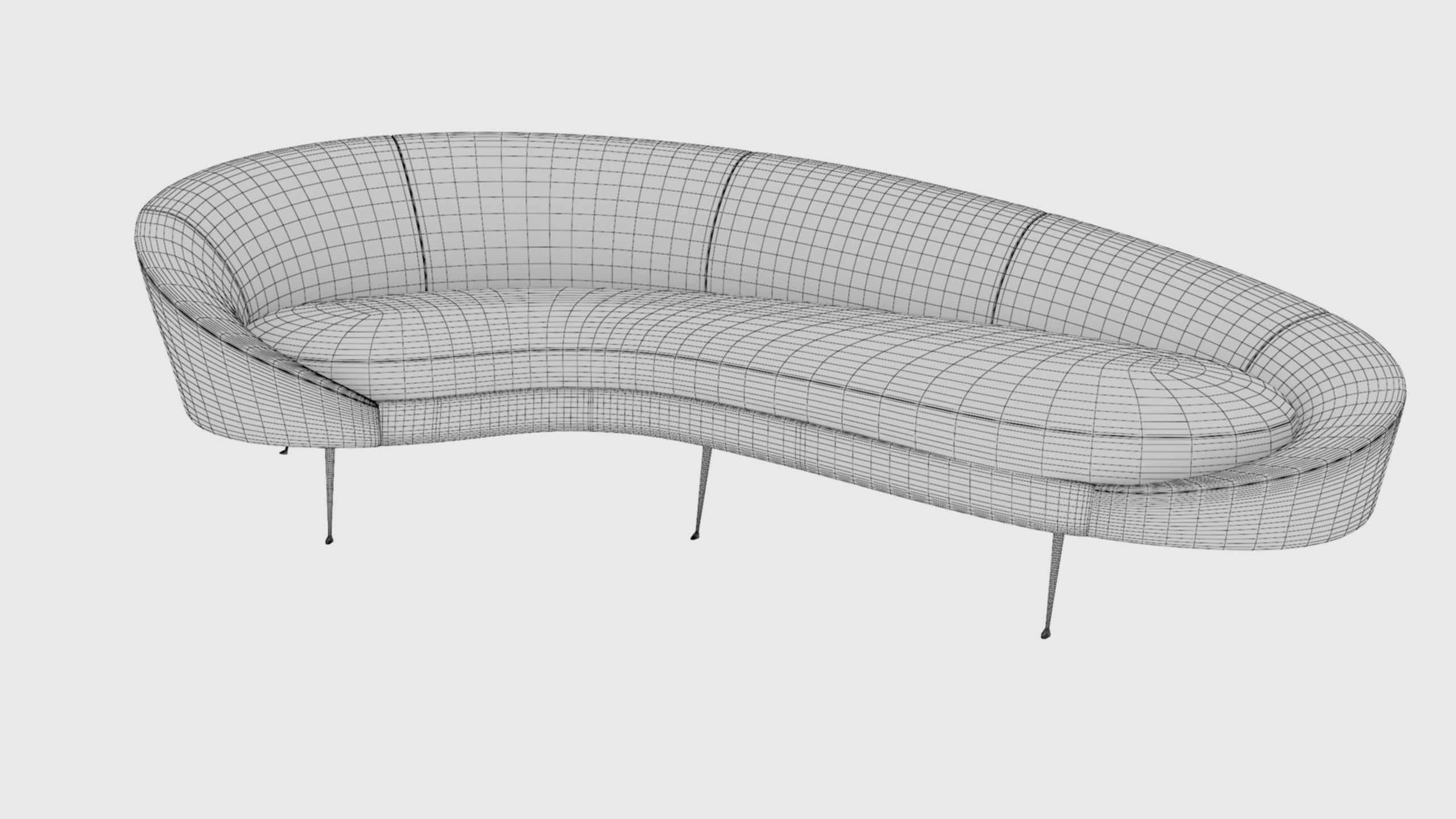 Ico Parisi Style Modern Curved Sofa Collection _16
