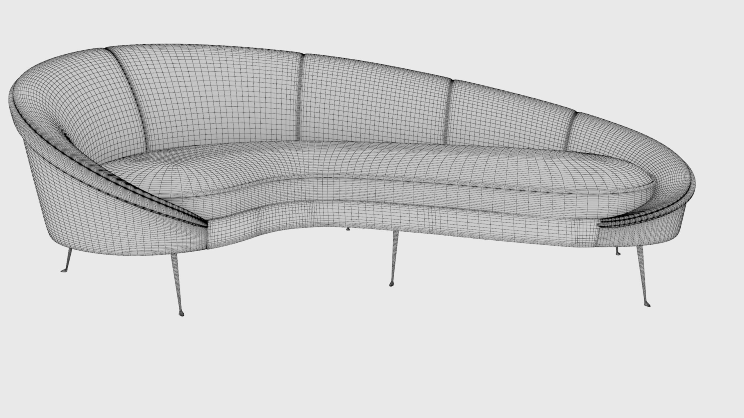 Ico Parisi Style Modern Curved Sofa Collection _26