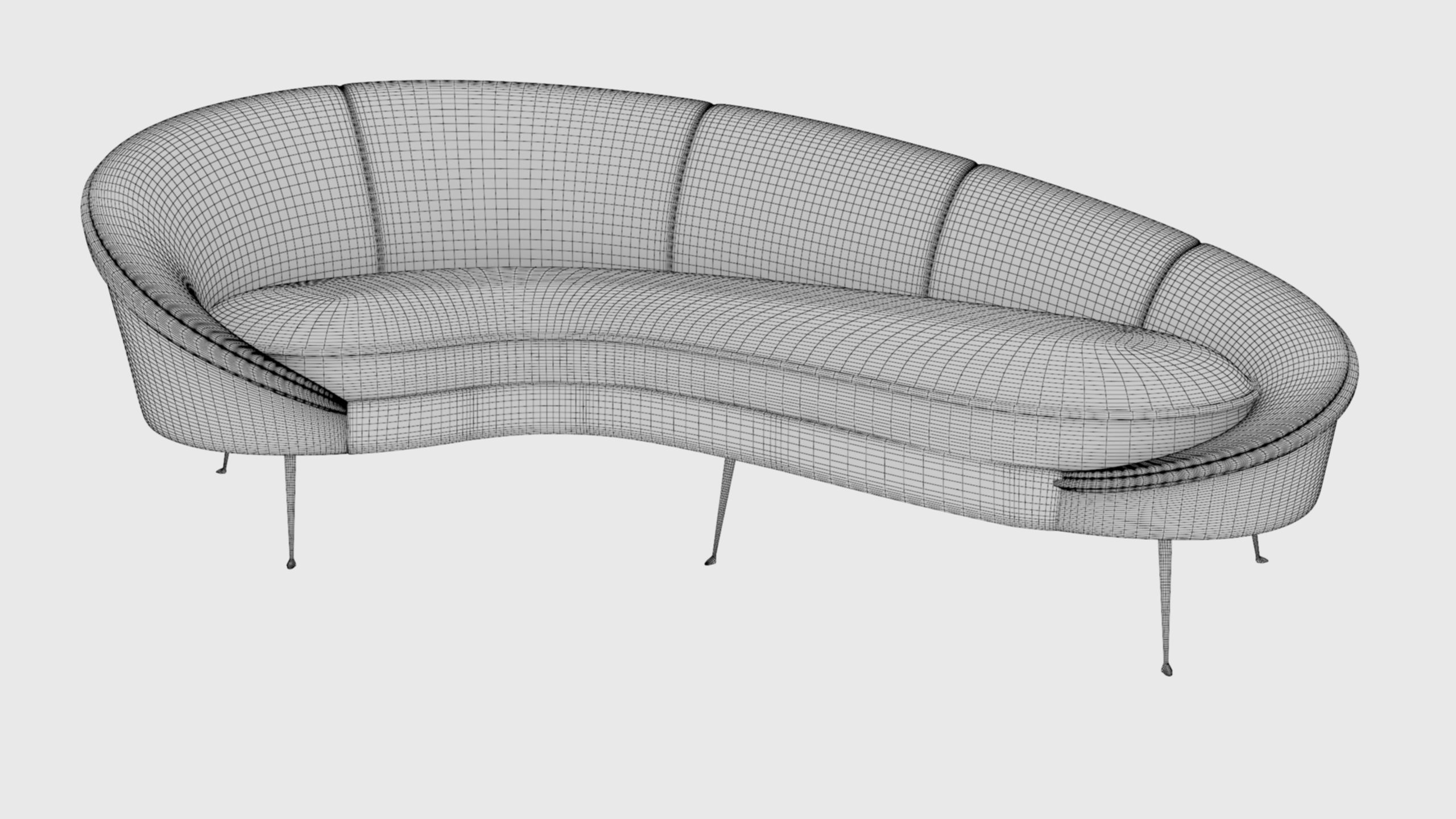 Ico Parisi Style Modern Curved Sofa Collection _27