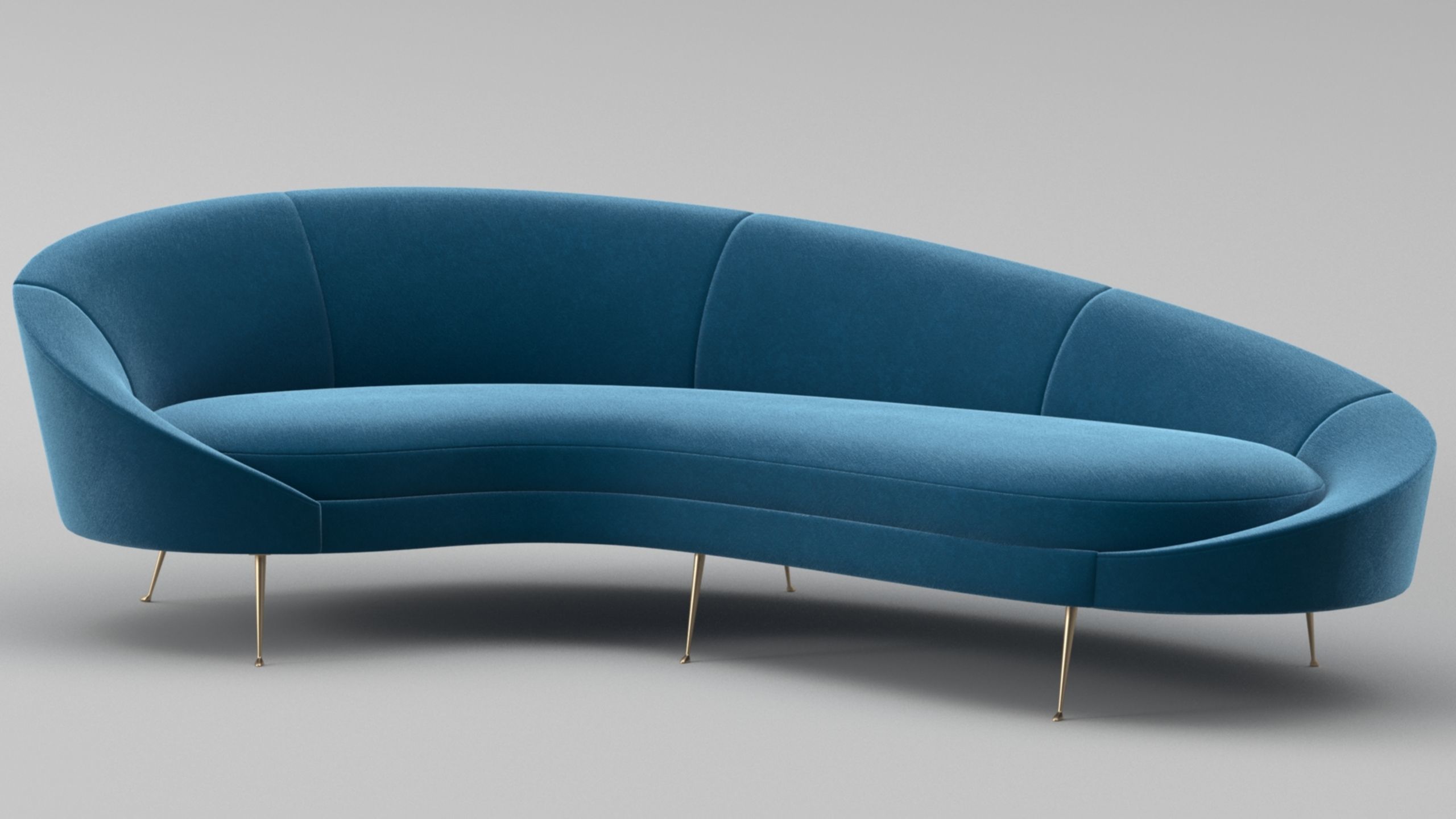 Ico Parisi Style Modern Curved Sofa Collection _10