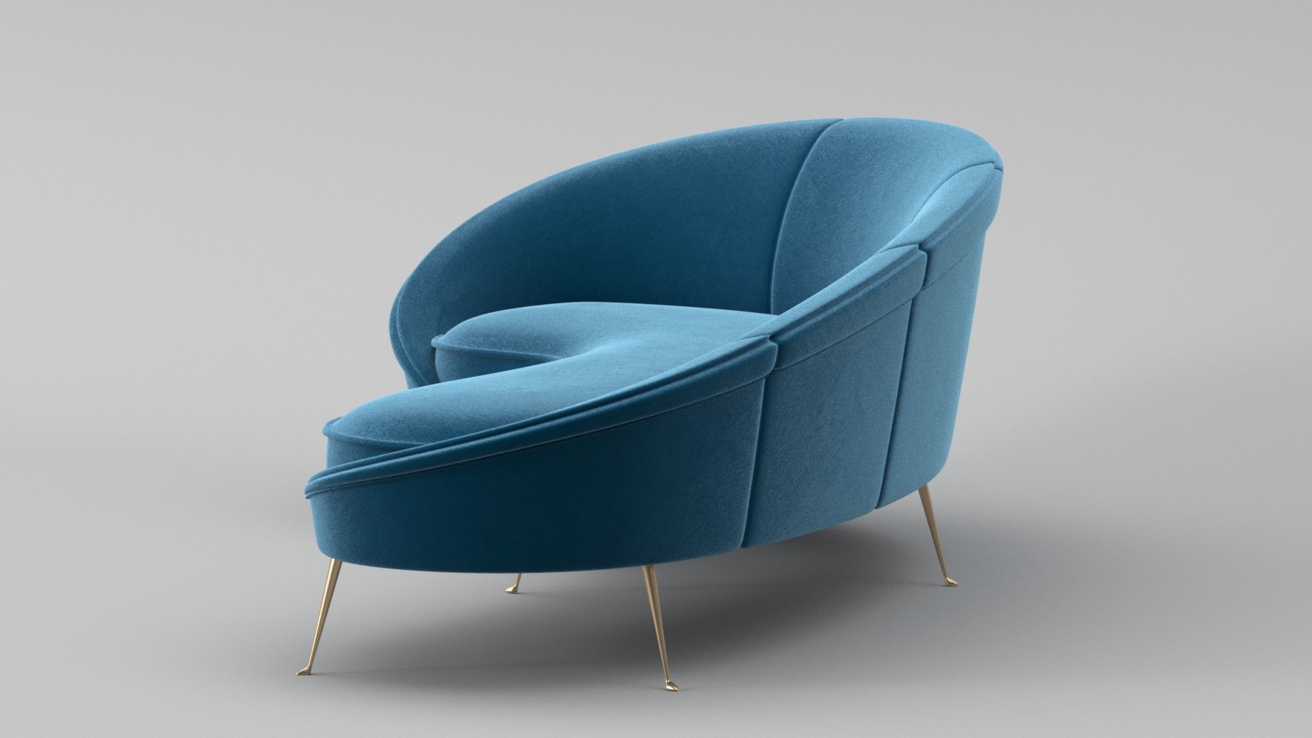 Ico Parisi Style Modern Curved Sofa Collection _3