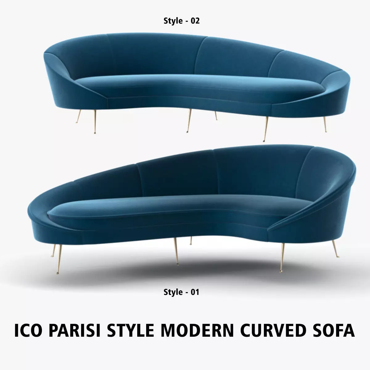 Ico Parisi Style Modern Curved Sofa Collection _0