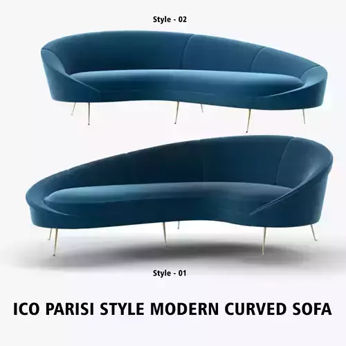 Ico Parisi Style Modern Curved Sofa Collection 