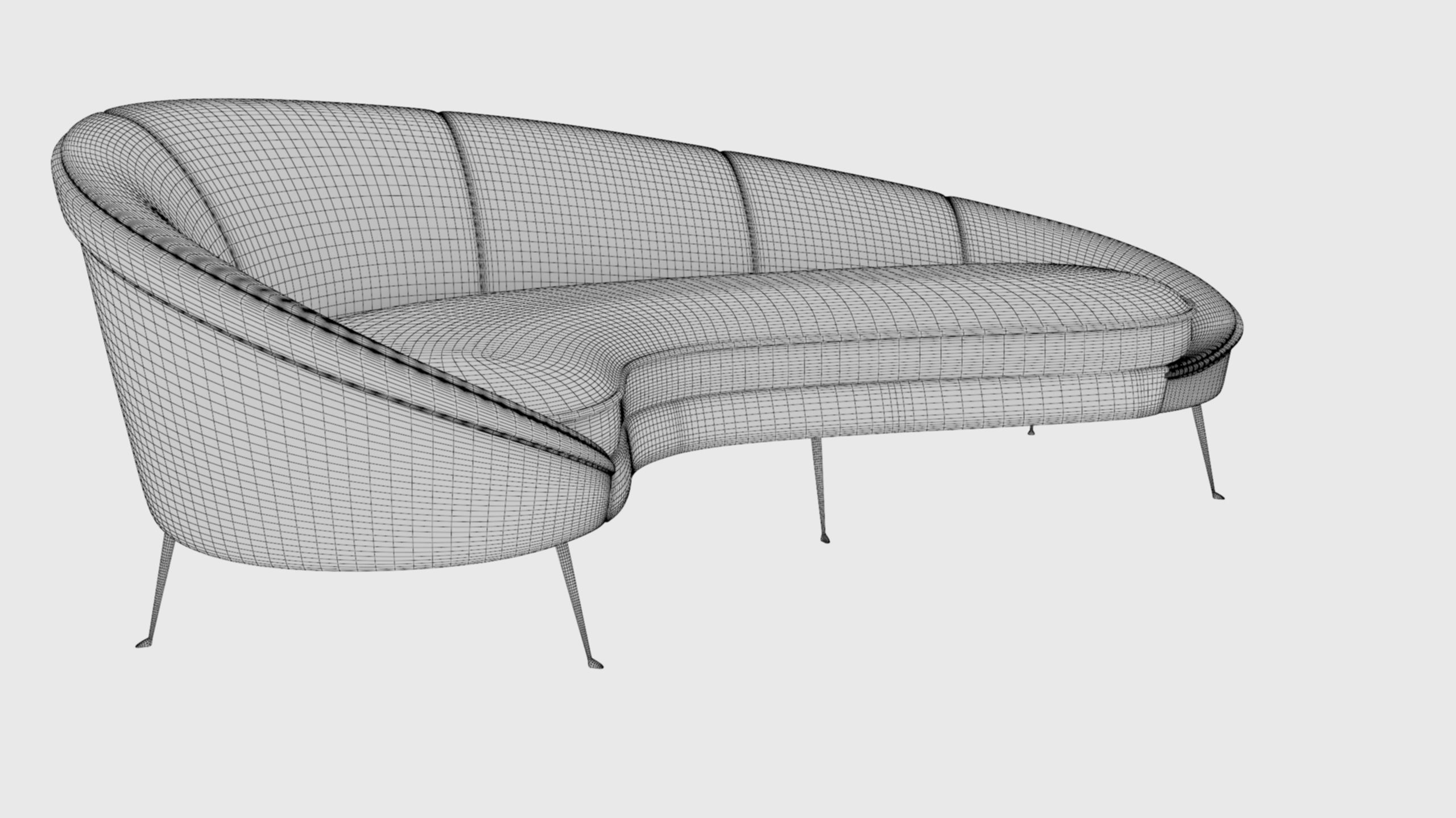 Ico Parisi Style Modern Curved Sofa Collection _25