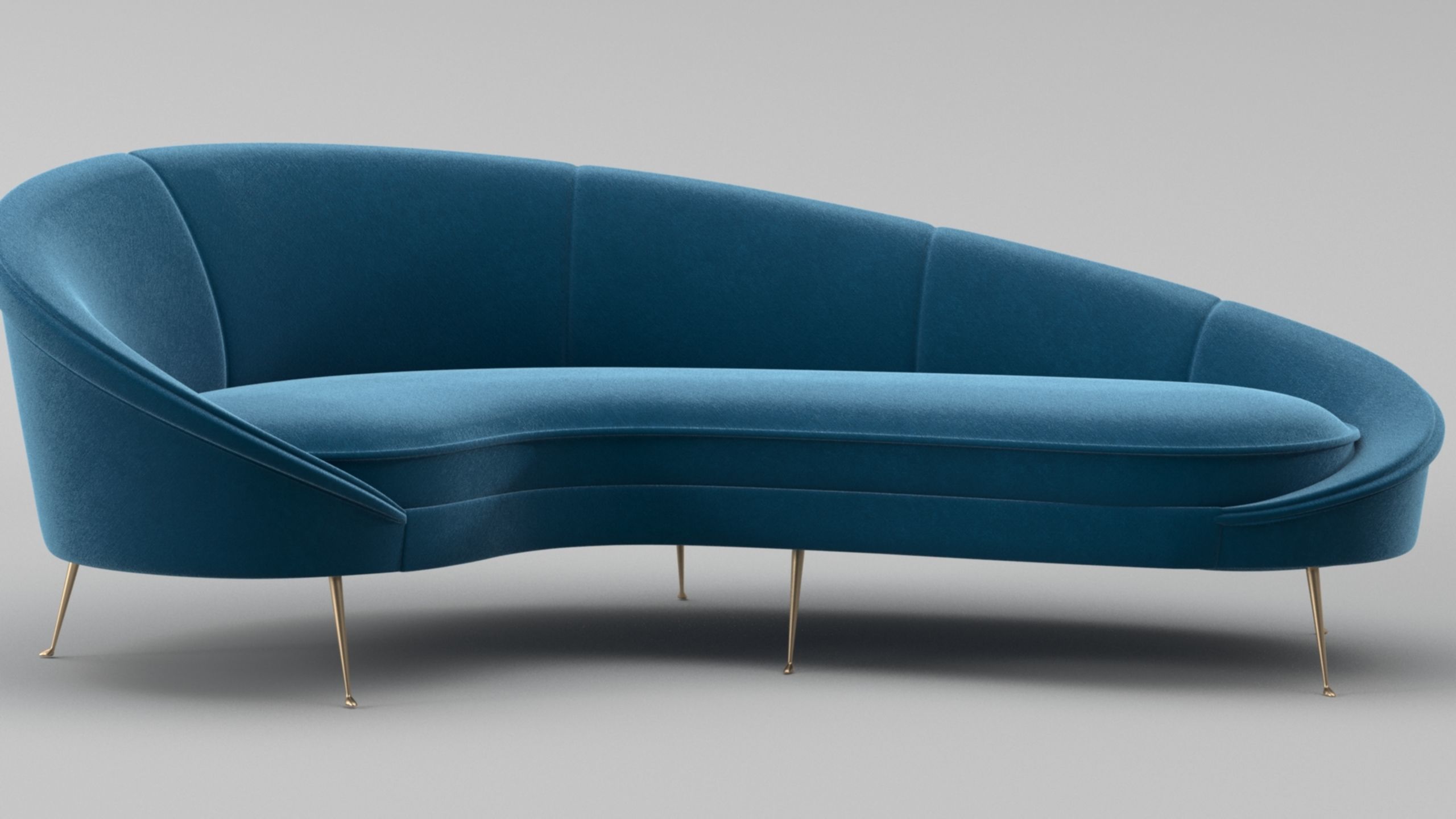 Ico Parisi Style Modern Curved Sofa Collection _6