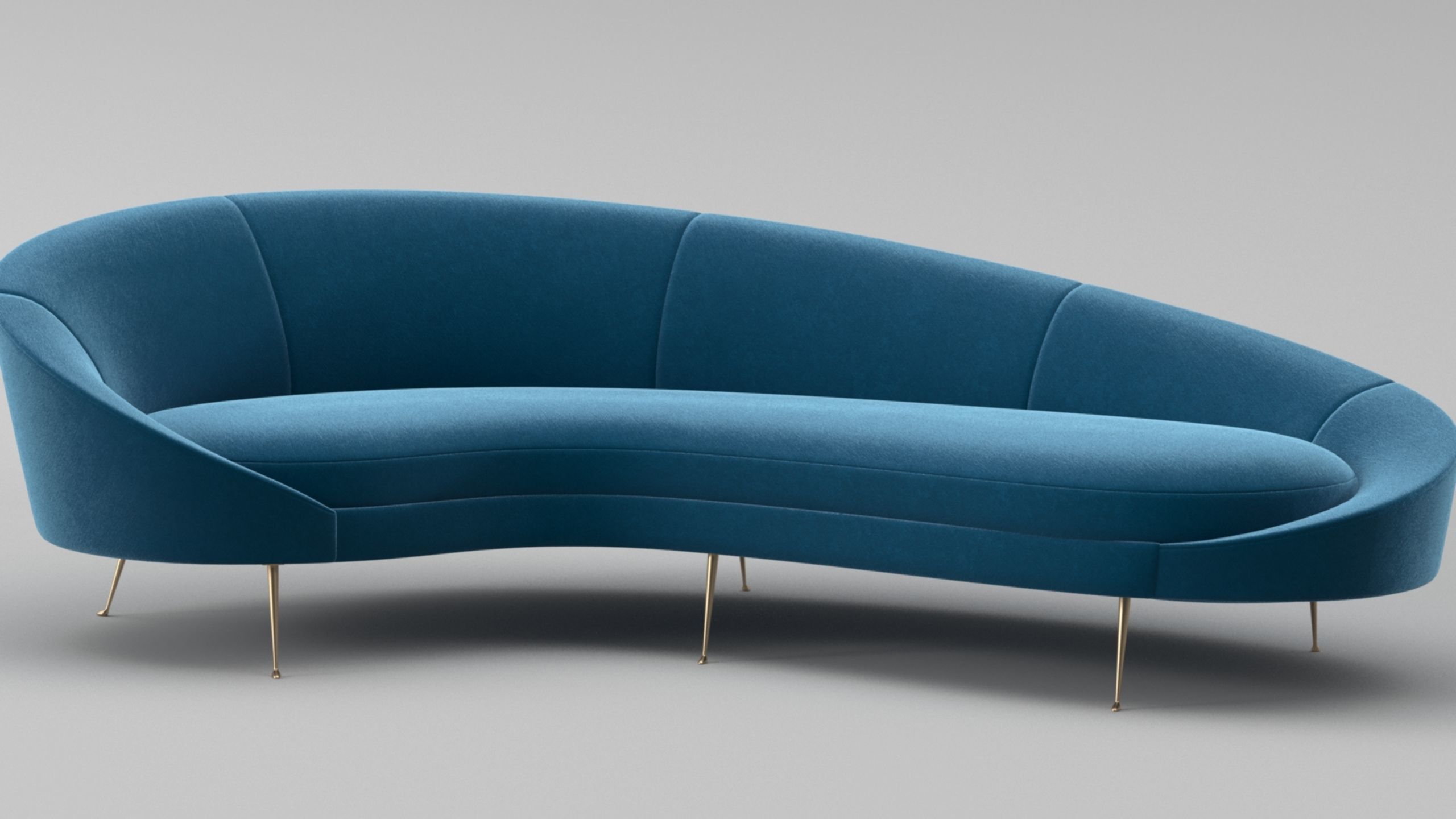 Ico Parisi Style Modern Curved Sofa Collection _12
