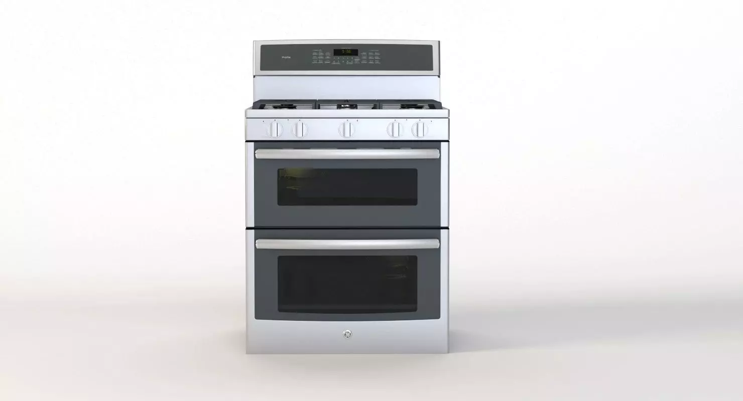General Electric Free Standing Gas Double Oven Convection Range 3D model_0