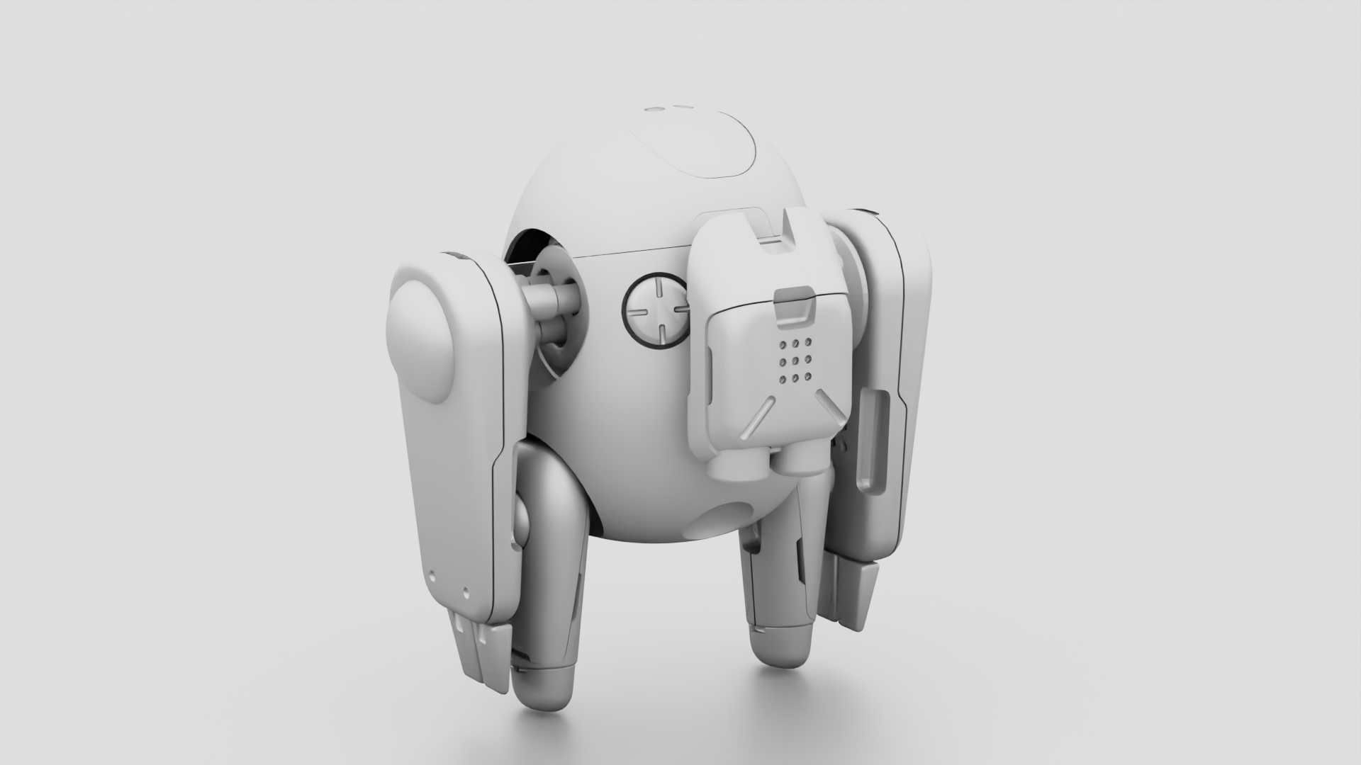 DRONE BOT R-500 RIGGED 3D model_32