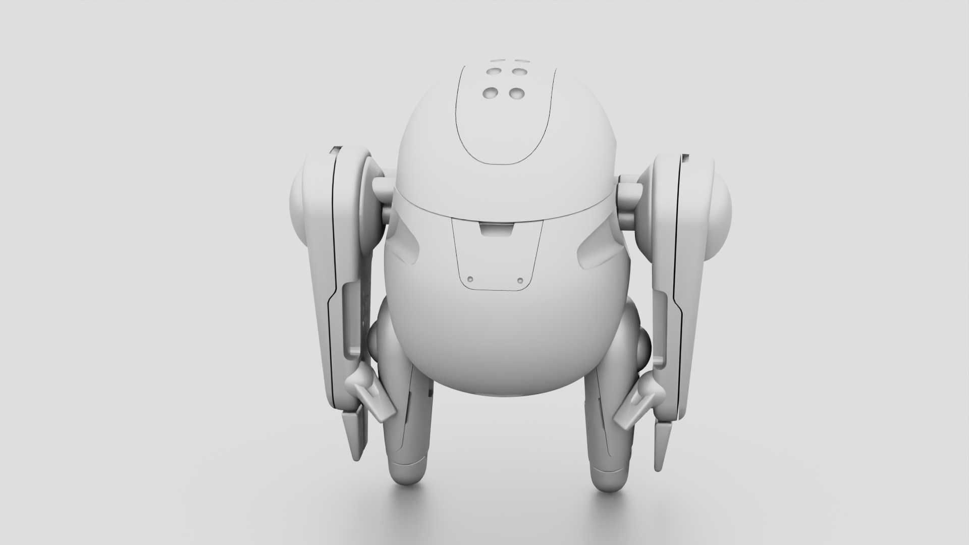 DRONE BOT R-500 RIGGED 3D model_30