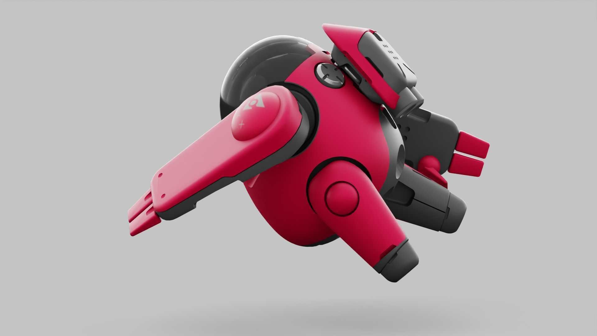 DRONE BOT R-500 RIGGED 3D model_6