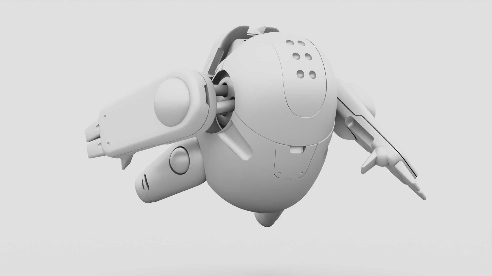 DRONE BOT R-500 RIGGED 3D model_33