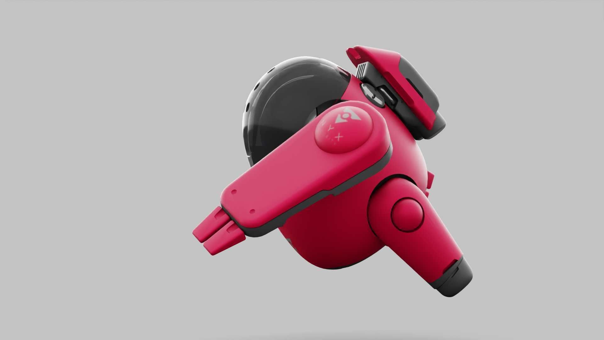 DRONE BOT R-500 RIGGED 3D model_5