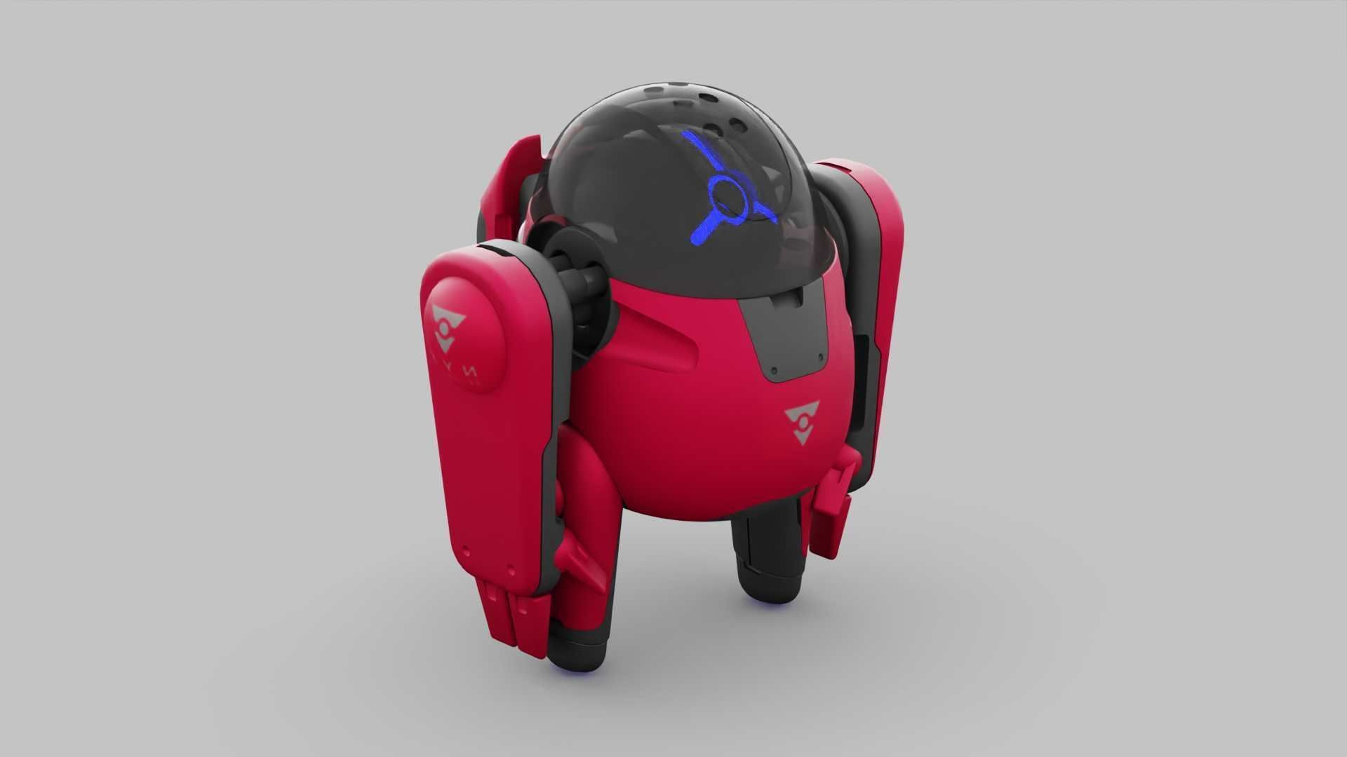 DRONE BOT R-500 RIGGED 3D model_28