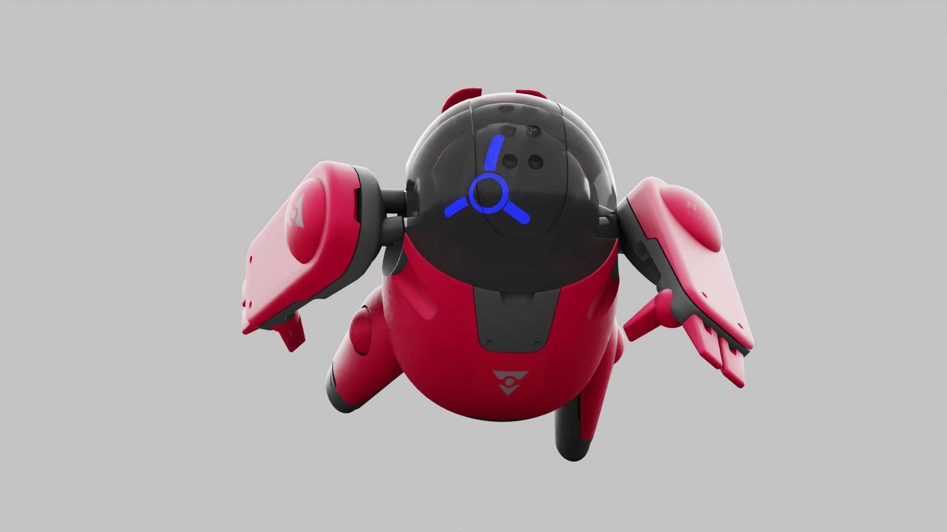 DRONE BOT R-500 RIGGED 3D model_1