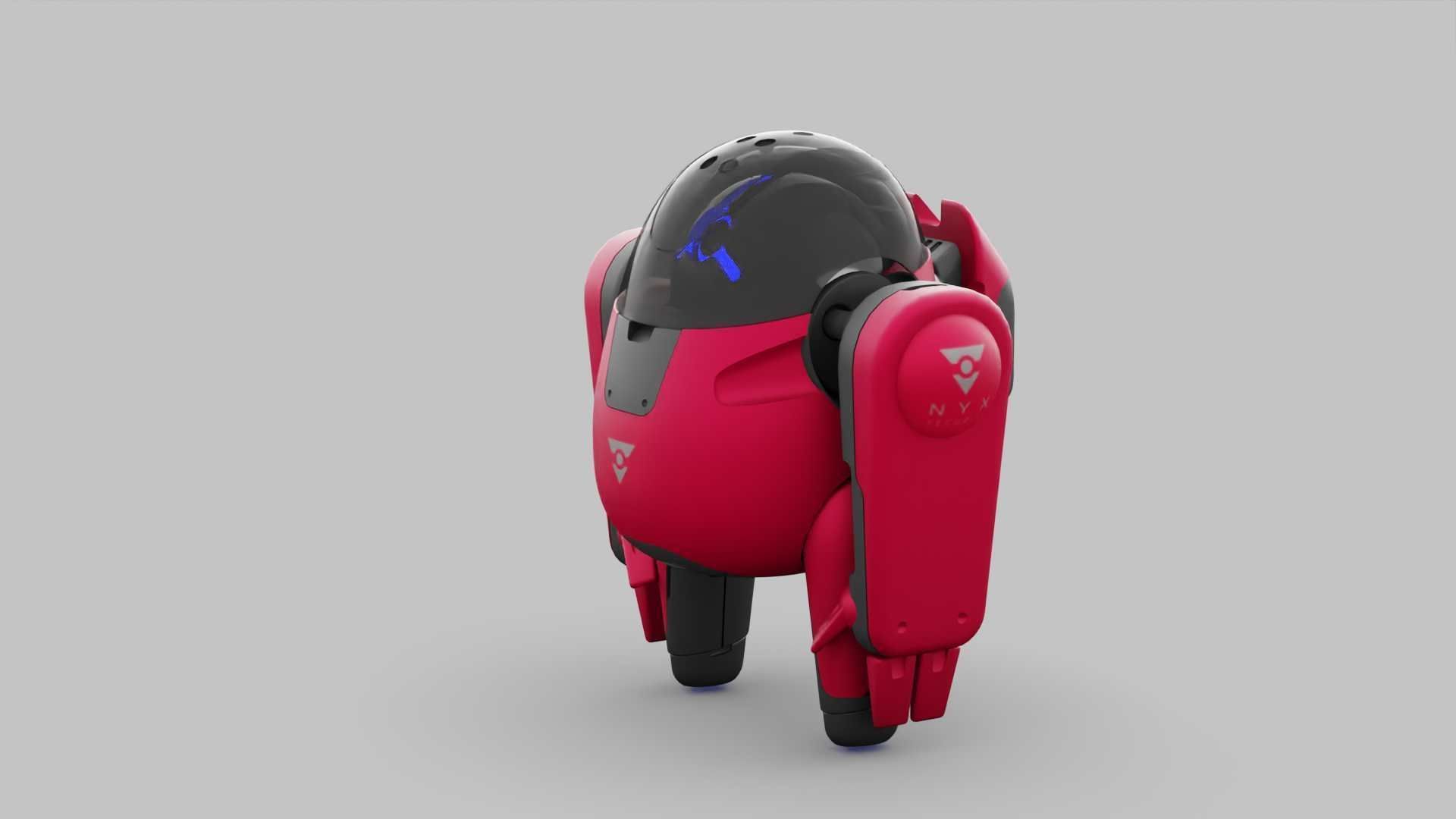 DRONE BOT R-500 RIGGED 3D model_18