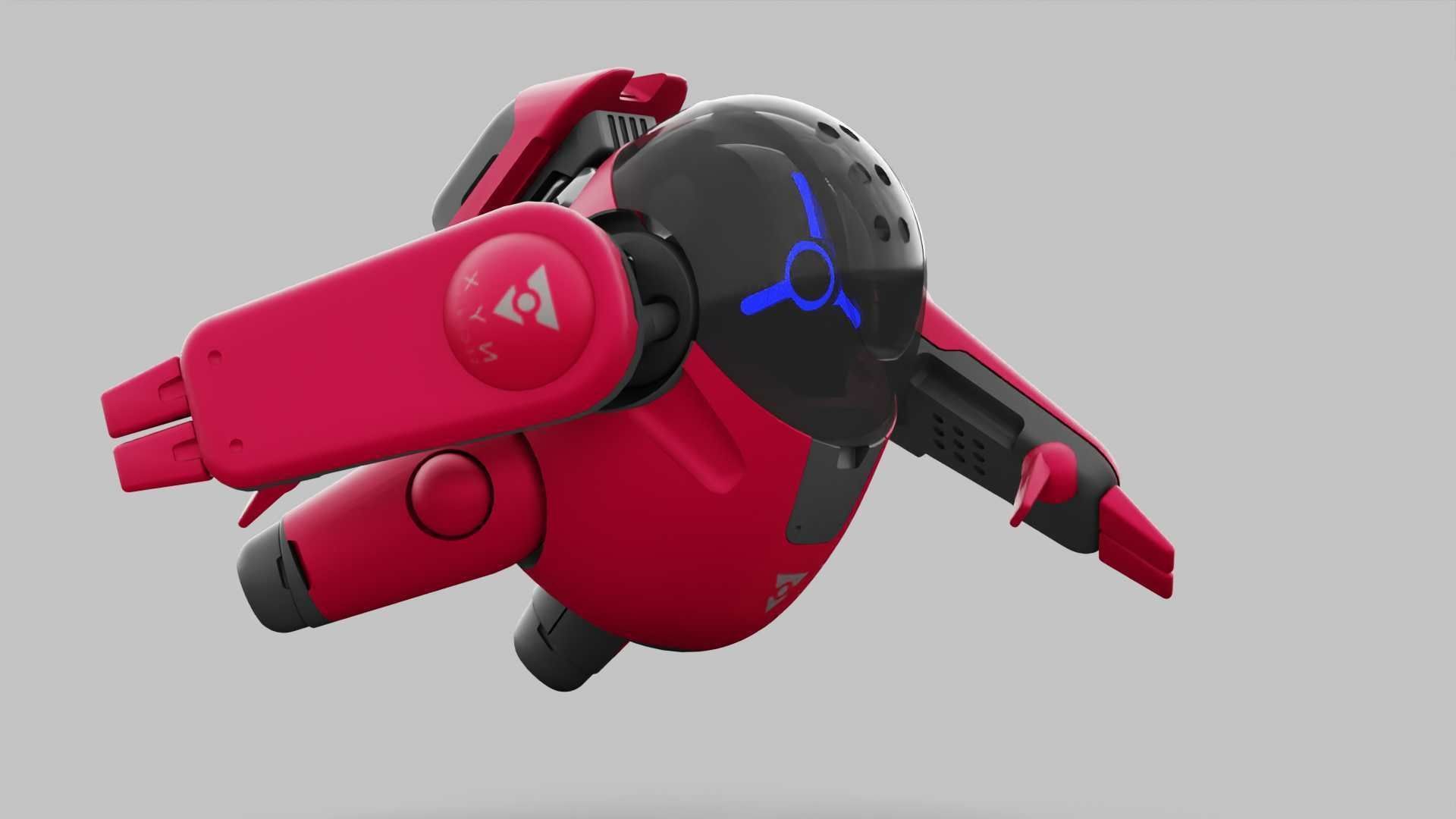 DRONE BOT R-500 RIGGED 3D model_13