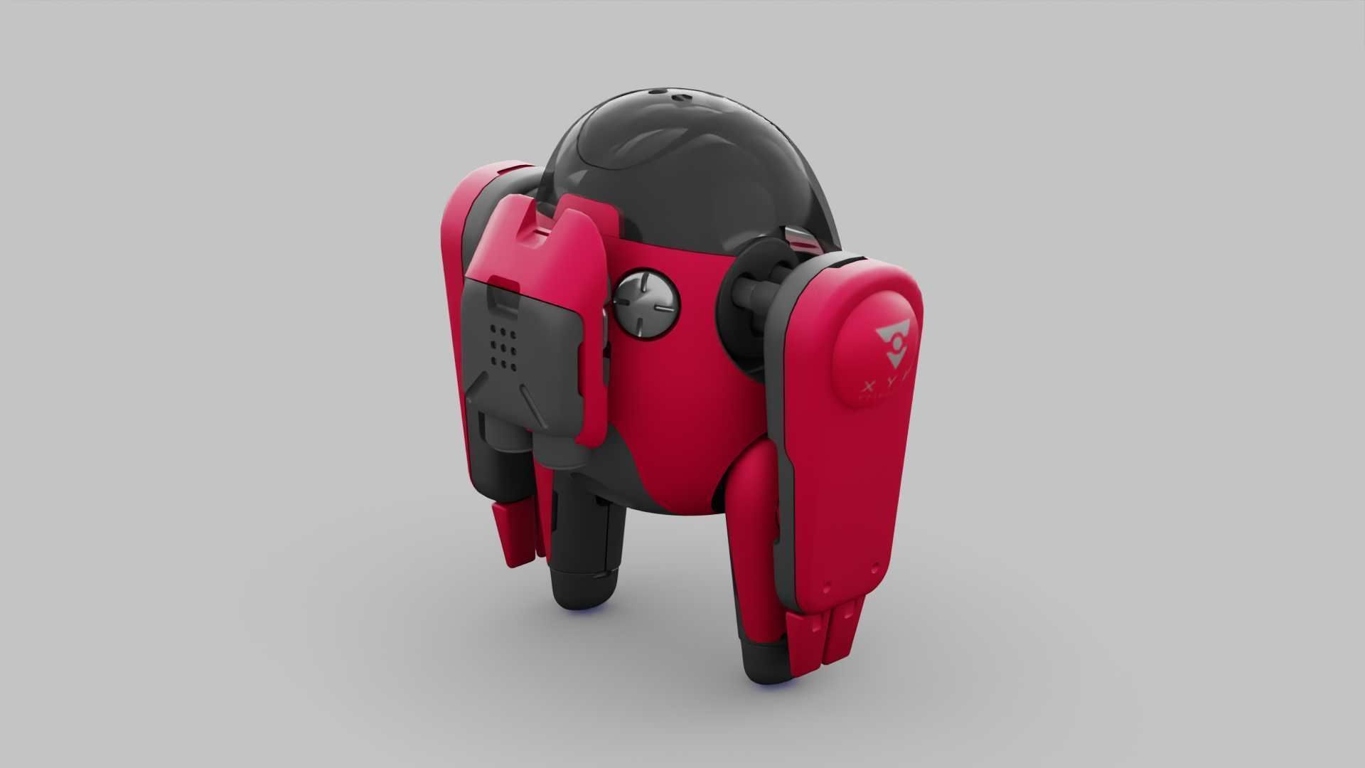 DRONE BOT R-500 RIGGED 3D model_25