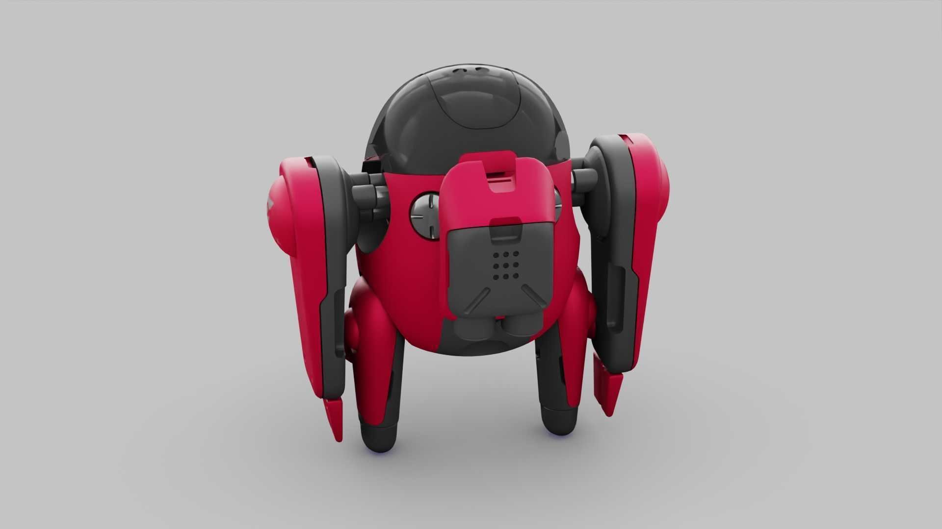 DRONE BOT R-500 RIGGED 3D model_23