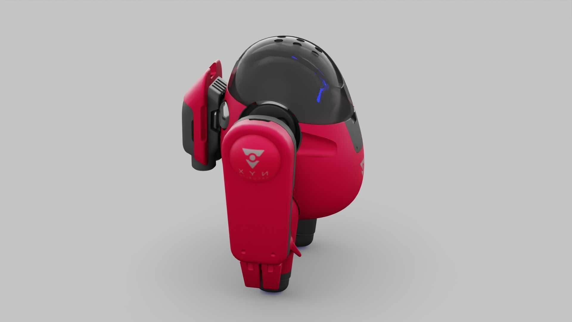 DRONE BOT R-500 RIGGED 3D model_27