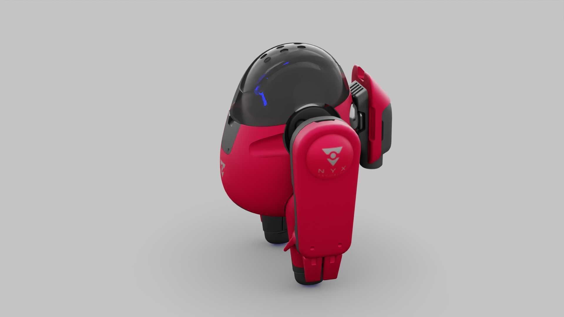 DRONE BOT R-500 RIGGED 3D model_19