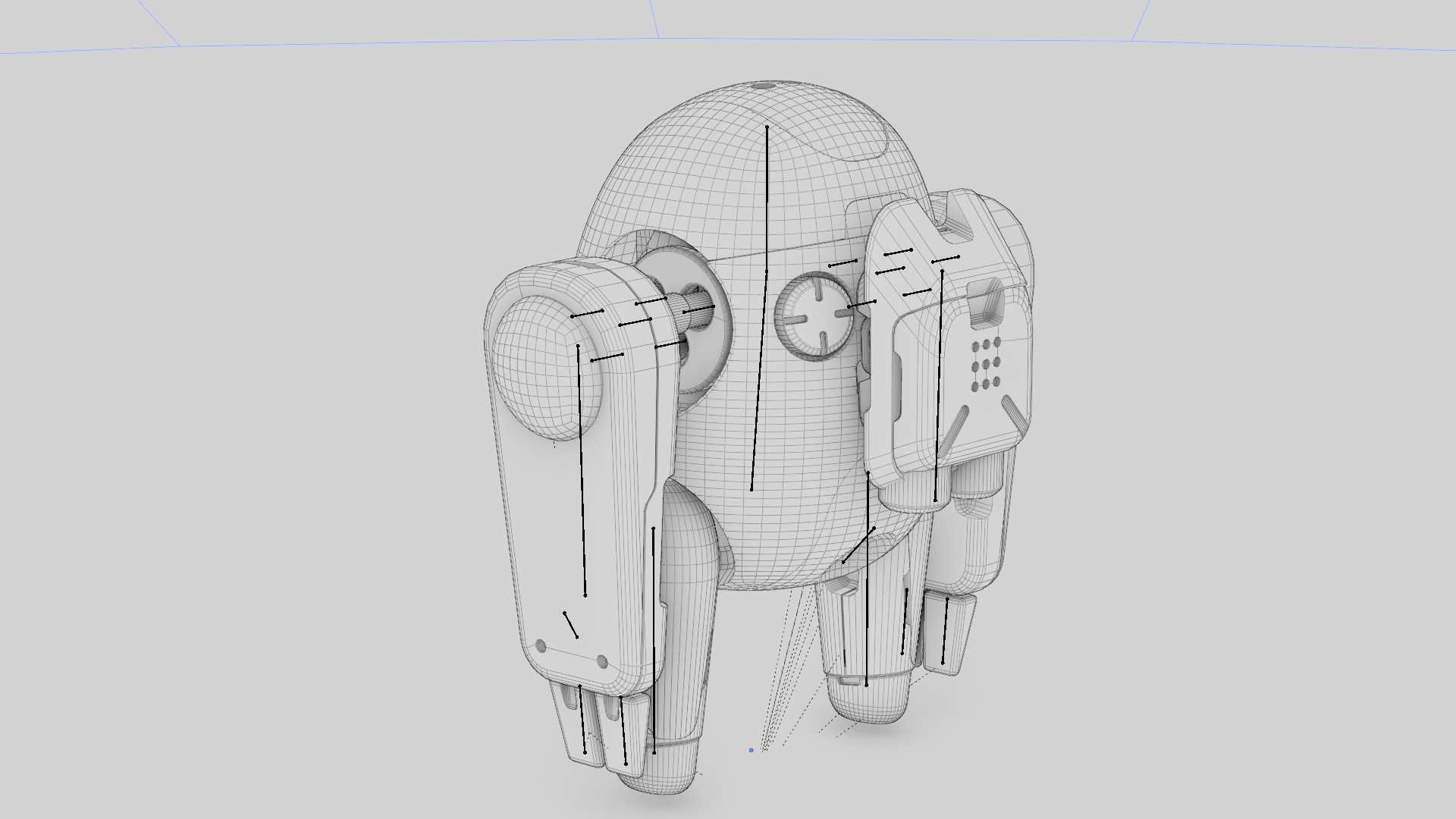 DRONE BOT R-500 RIGGED 3D model_36