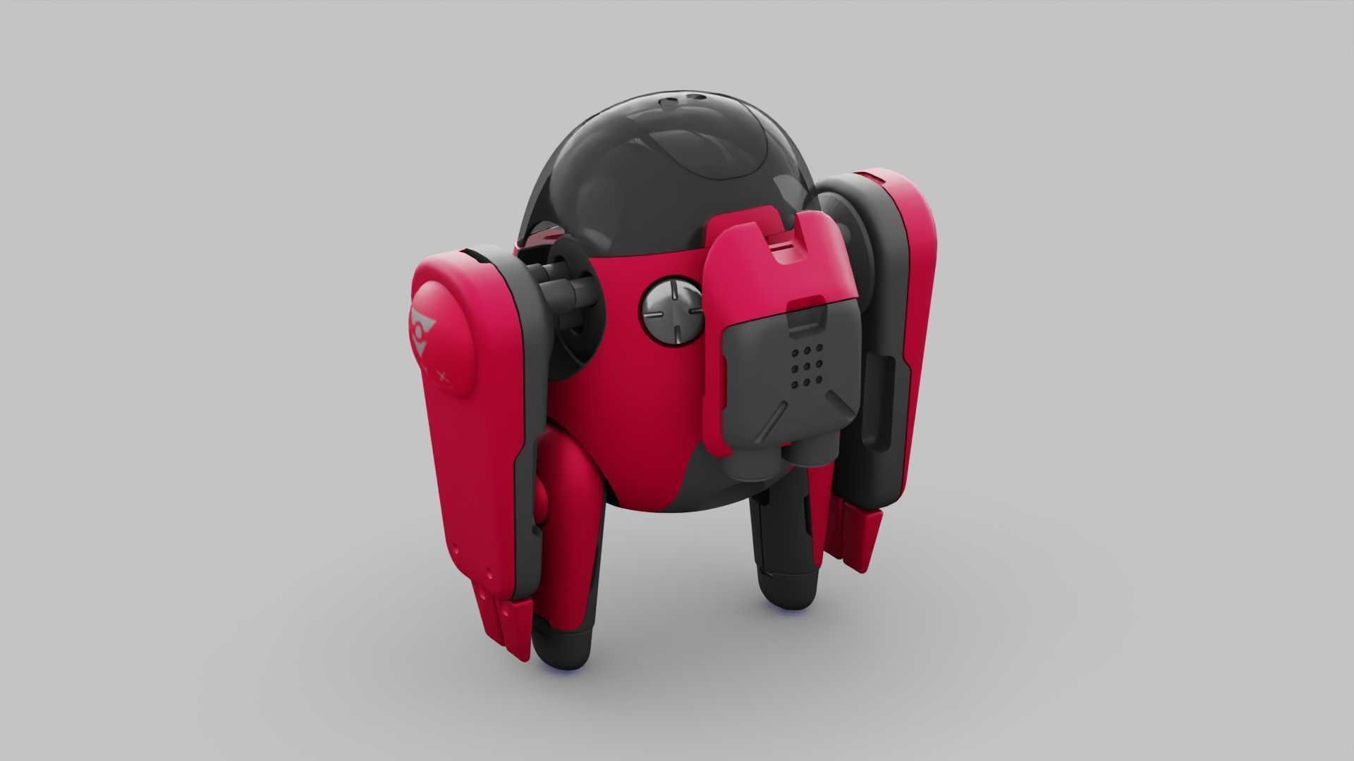 DRONE BOT R-500 RIGGED 3D model_22