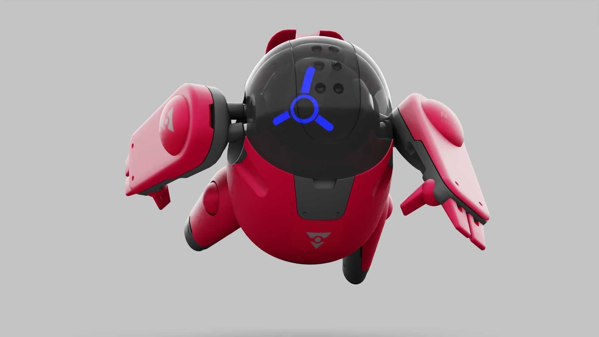 DRONE BOT R-500 RIGGED 3D model_15