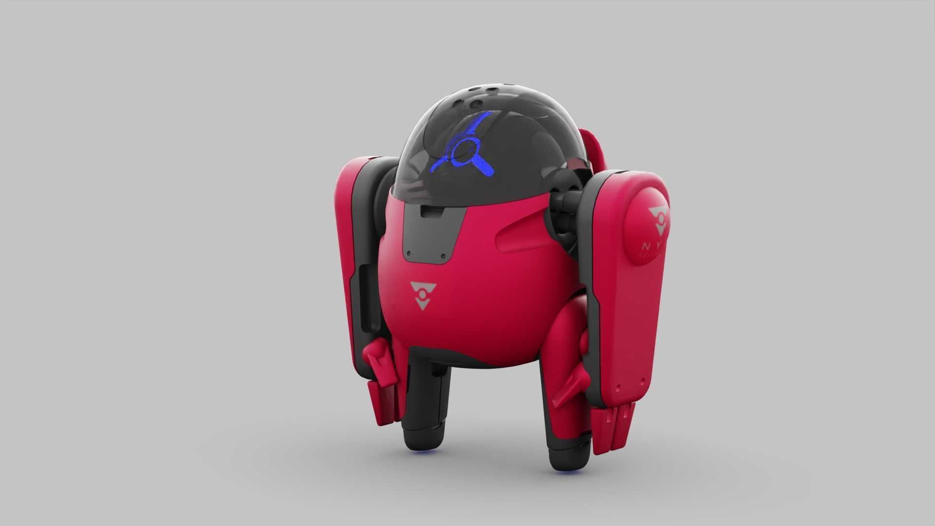 DRONE BOT R-500 RIGGED 3D model_17