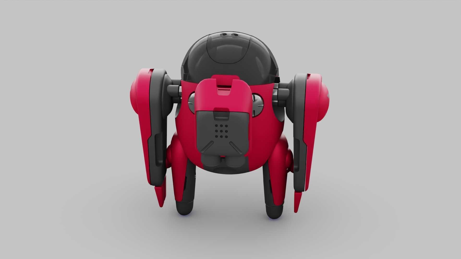 DRONE BOT R-500 RIGGED 3D model_24