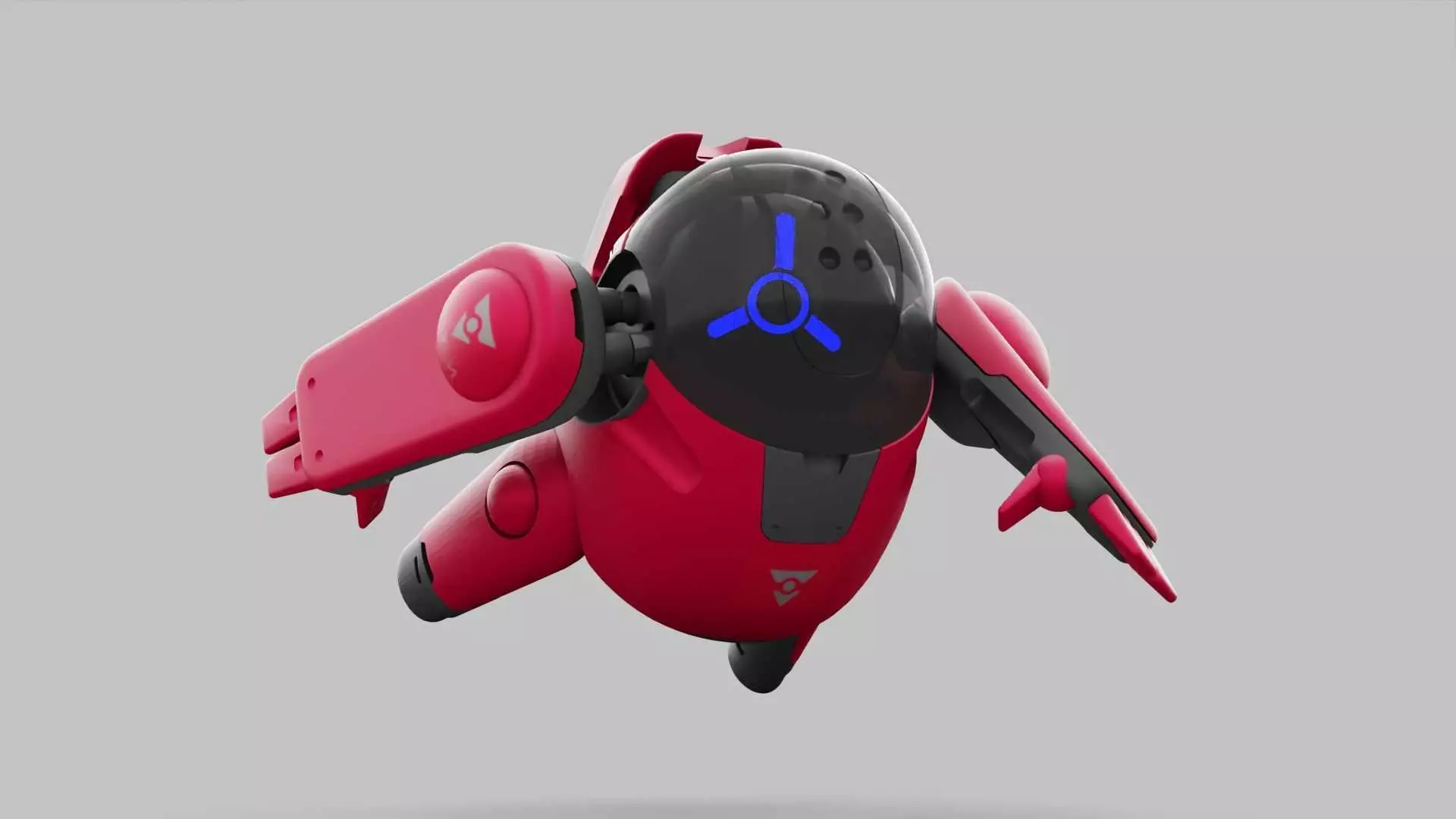 DRONE BOT R-500 RIGGED 3D model_0