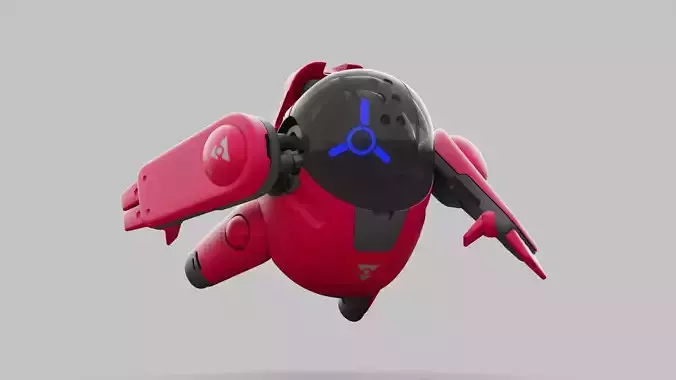 DRONE BOT R-500 RIGGED 3D model