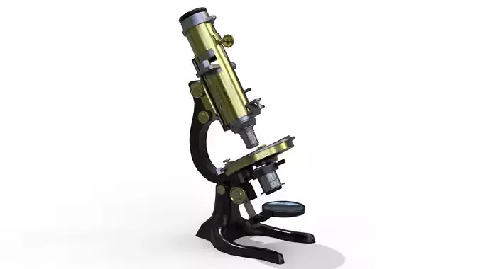 Ernst Leitz Wetzlar Microscope Low-poly 3D model