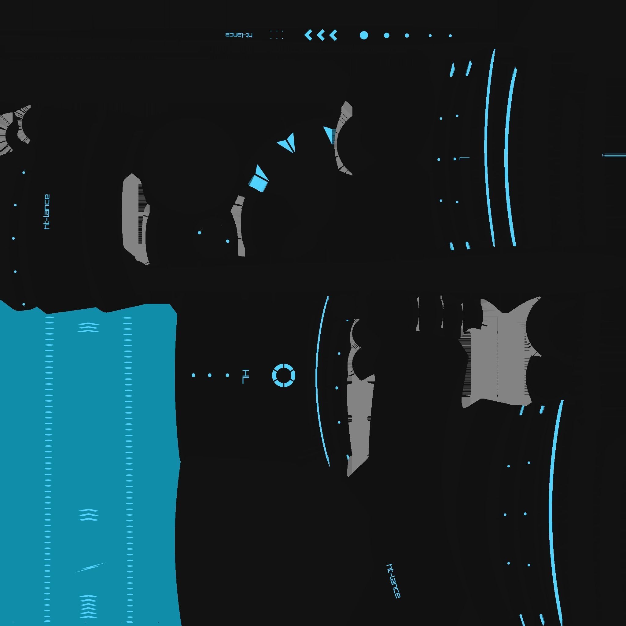 SciFi War Lance A01 Black Blue - Sci Fi Weapon Design Low-poly 3D model_21