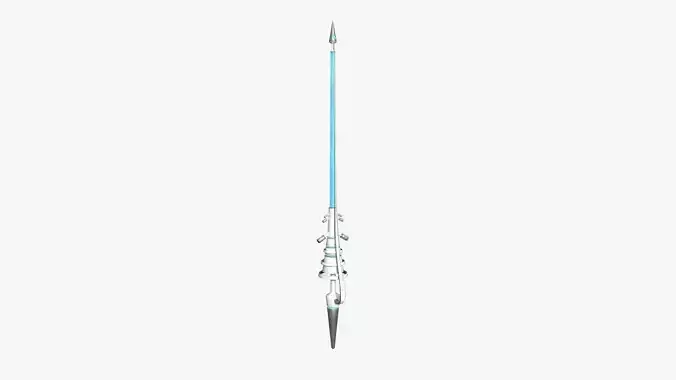 SciFi War Lance A02 White Blue - Sci Fi Weapon Design Low-poly 3D model