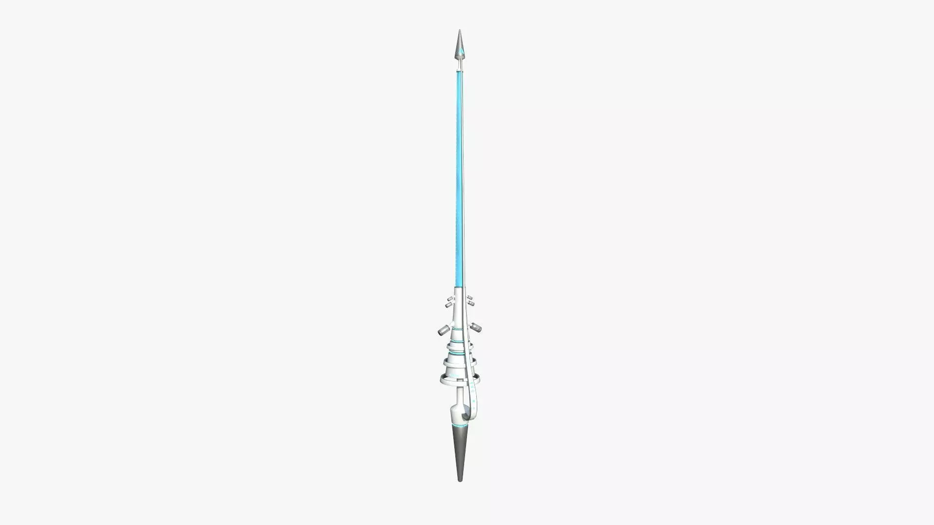 SciFi War Lance A02 White Blue - Sci Fi Weapon Design Low-poly 3D model_0