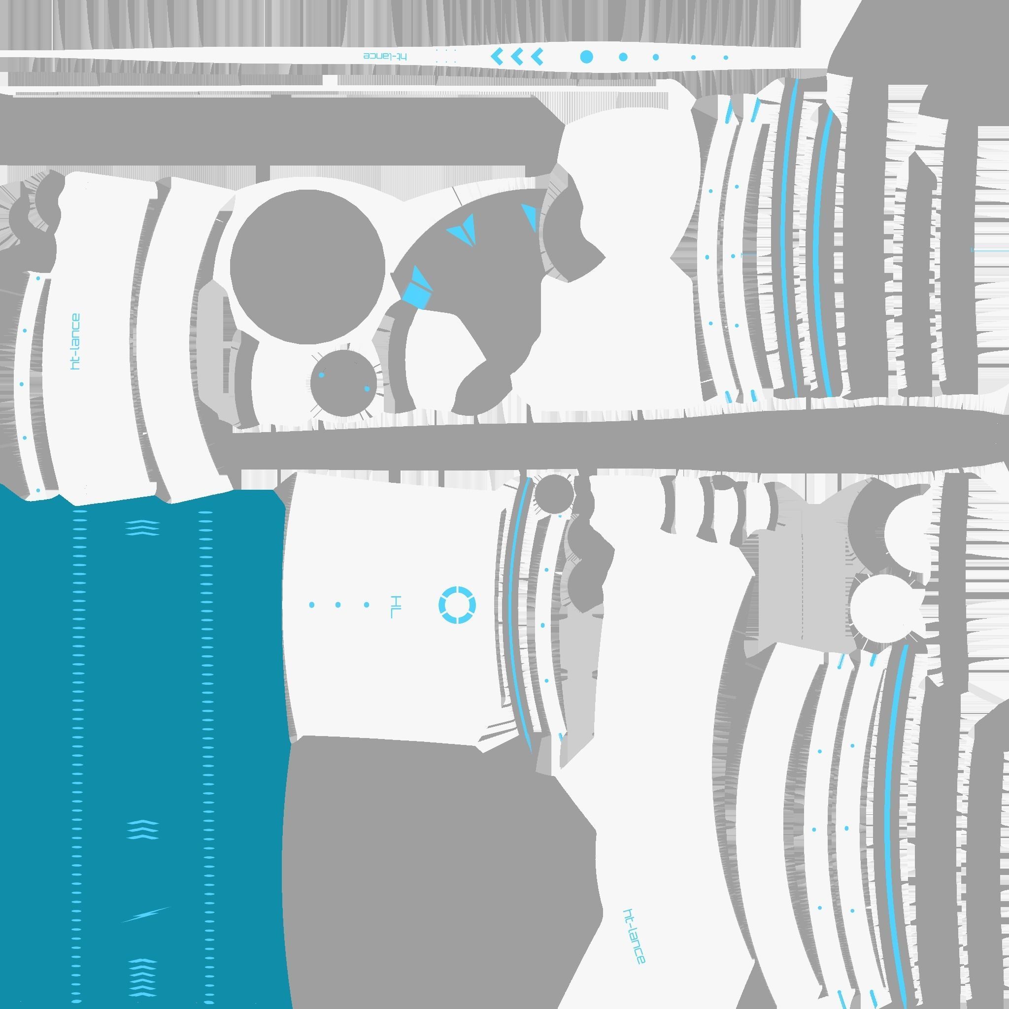 SciFi War Lance A02 White Blue - Sci Fi Weapon Design Low-poly 3D model_21