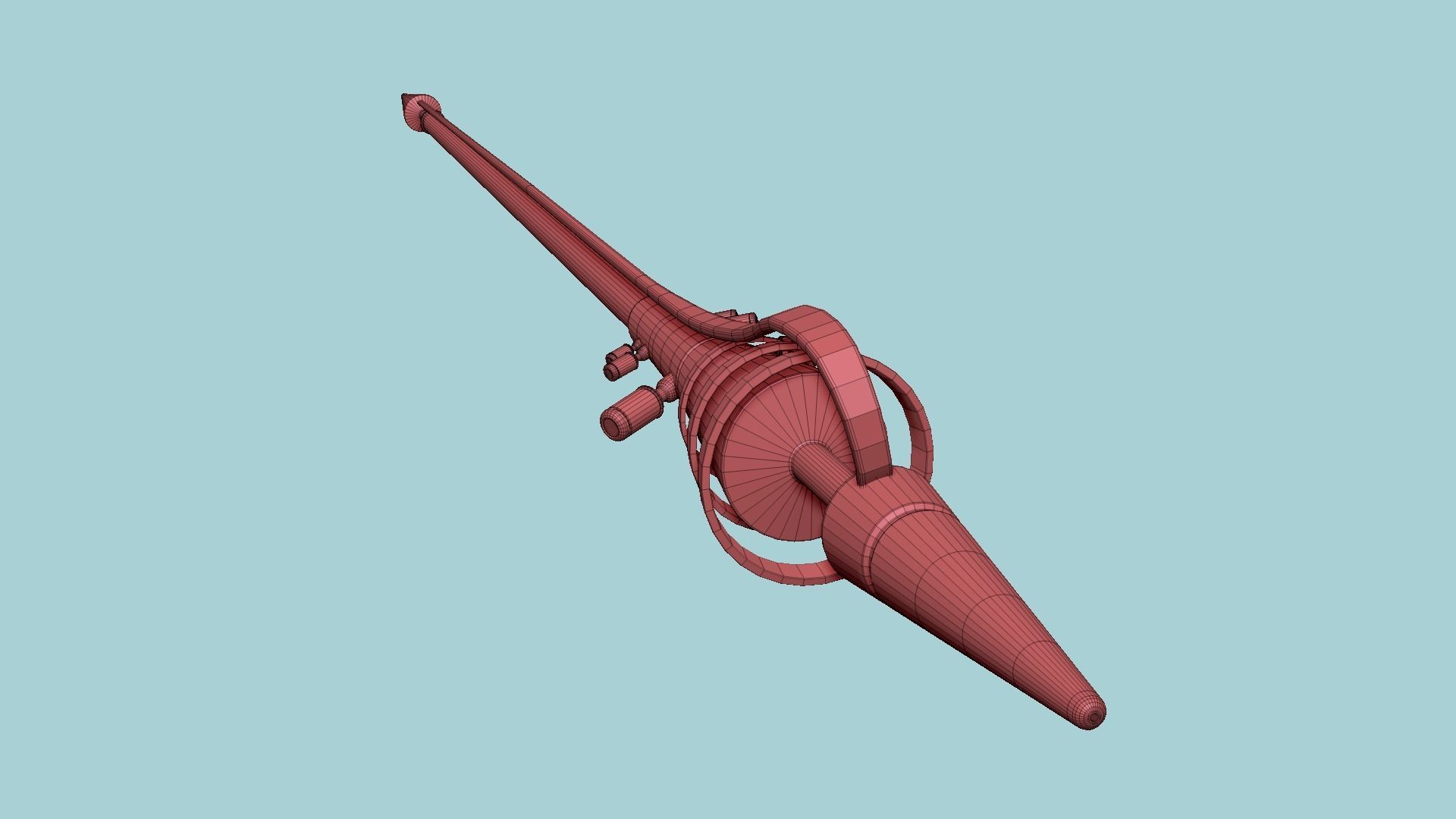 SciFi War Lance A02 White Blue - Sci Fi Weapon Design Low-poly 3D model_17