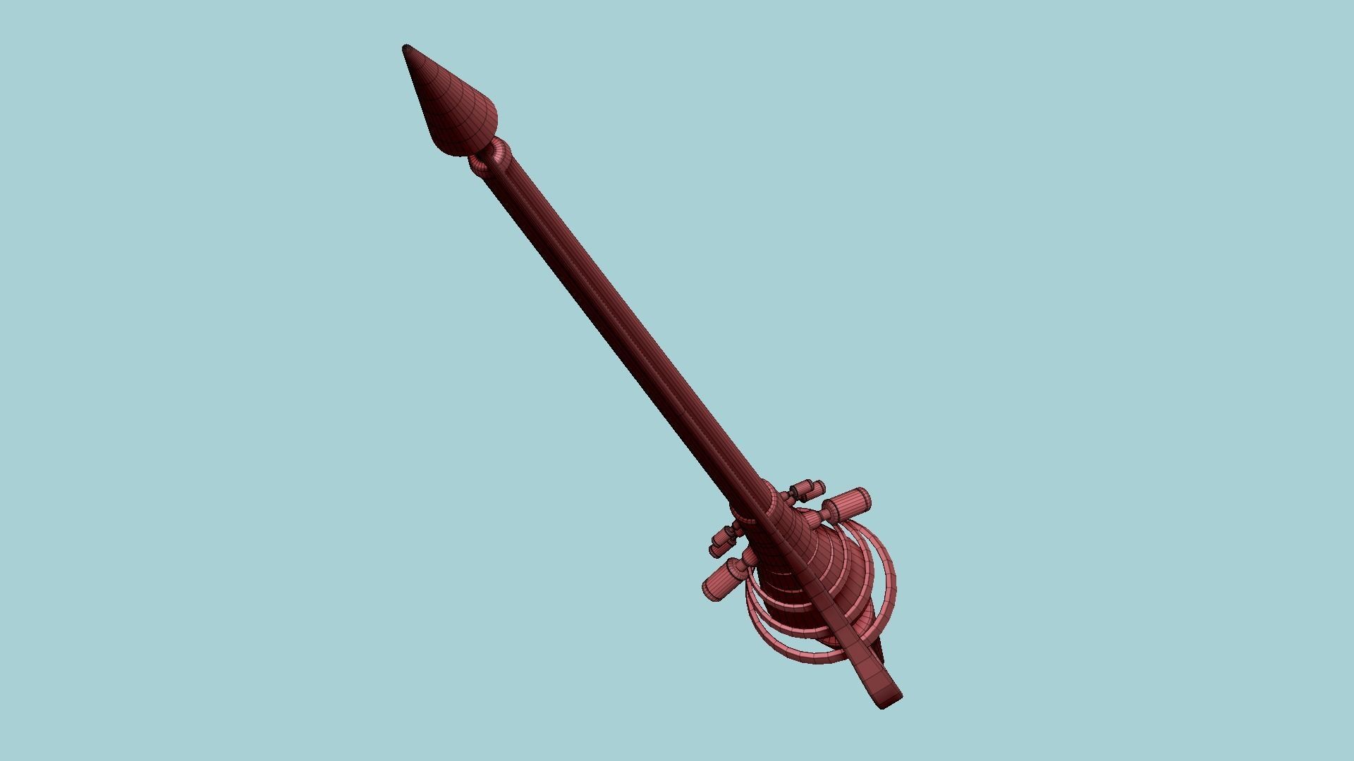 SciFi War Lance A03 Black Green - Sci Fi Weapon Design Low-poly 3D model_16